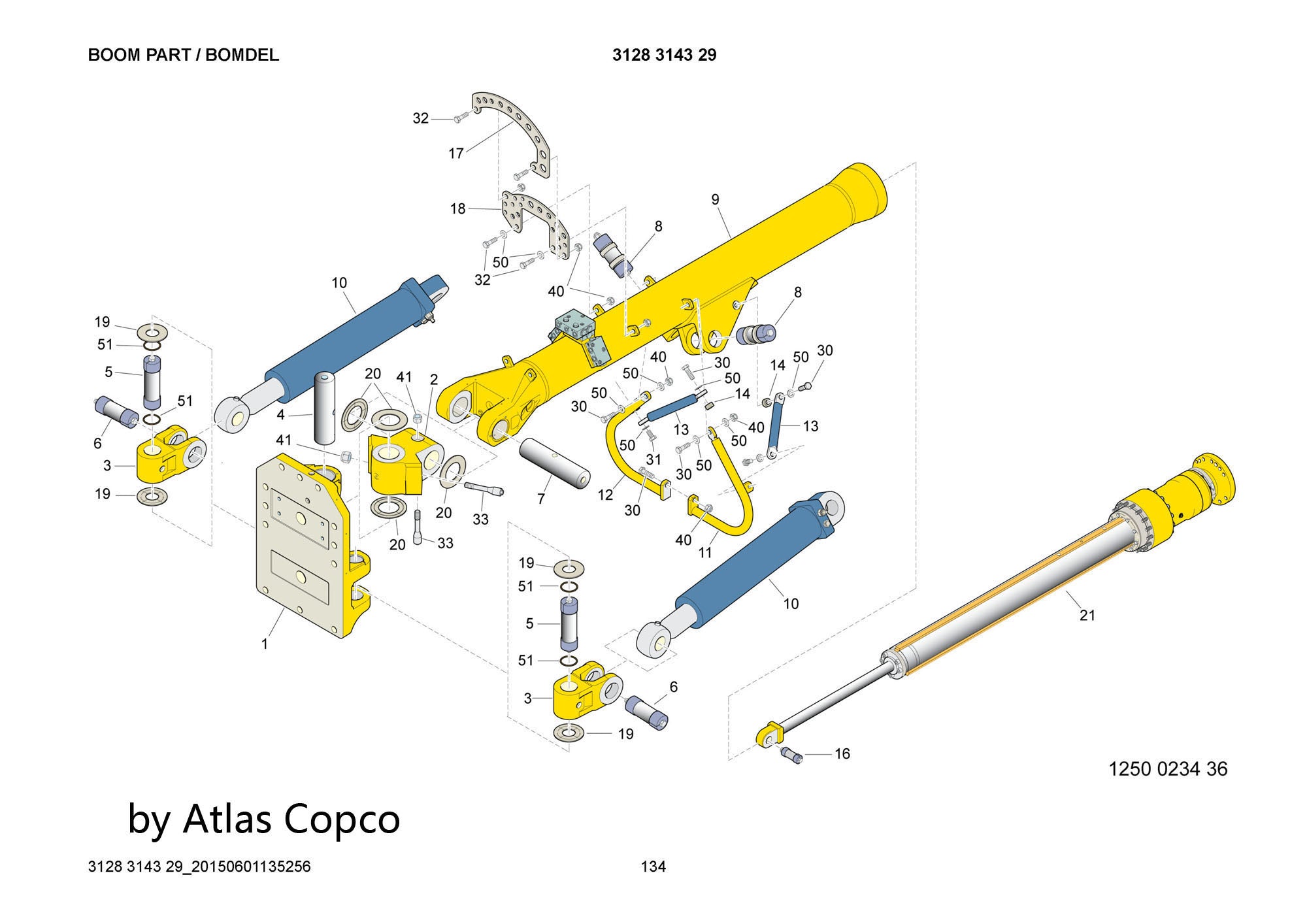 Atlas Copco Epiroc EXP. SHAFT 3125198181/3125 1981 81