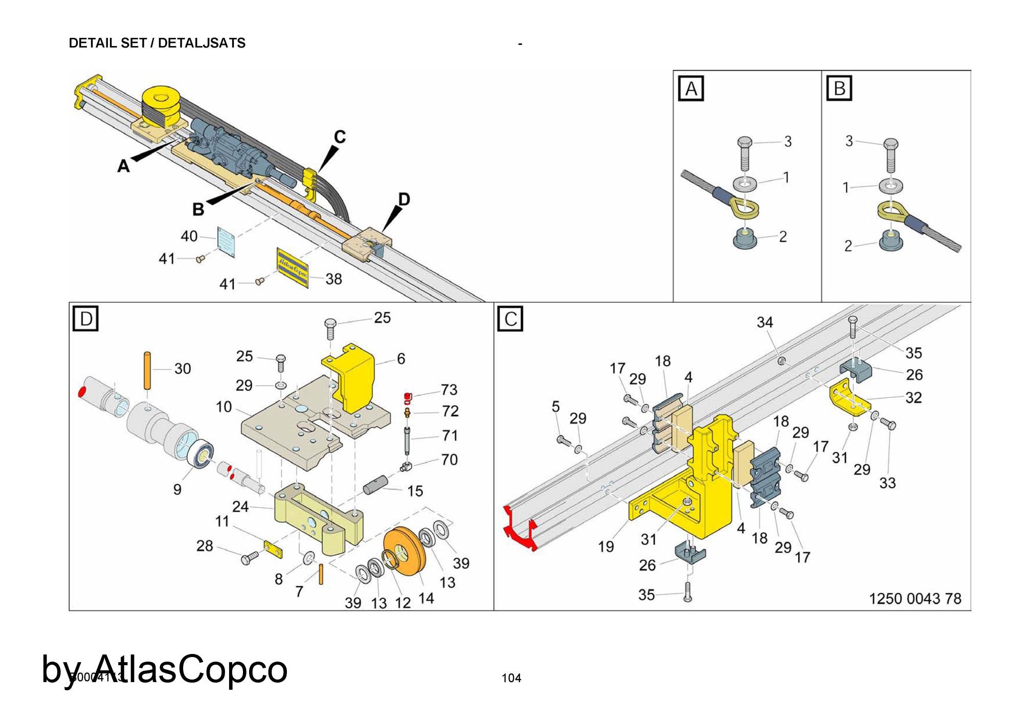 Atlas Copco Epiroc PULLEY WHEEL 3128078190/312 80781 90