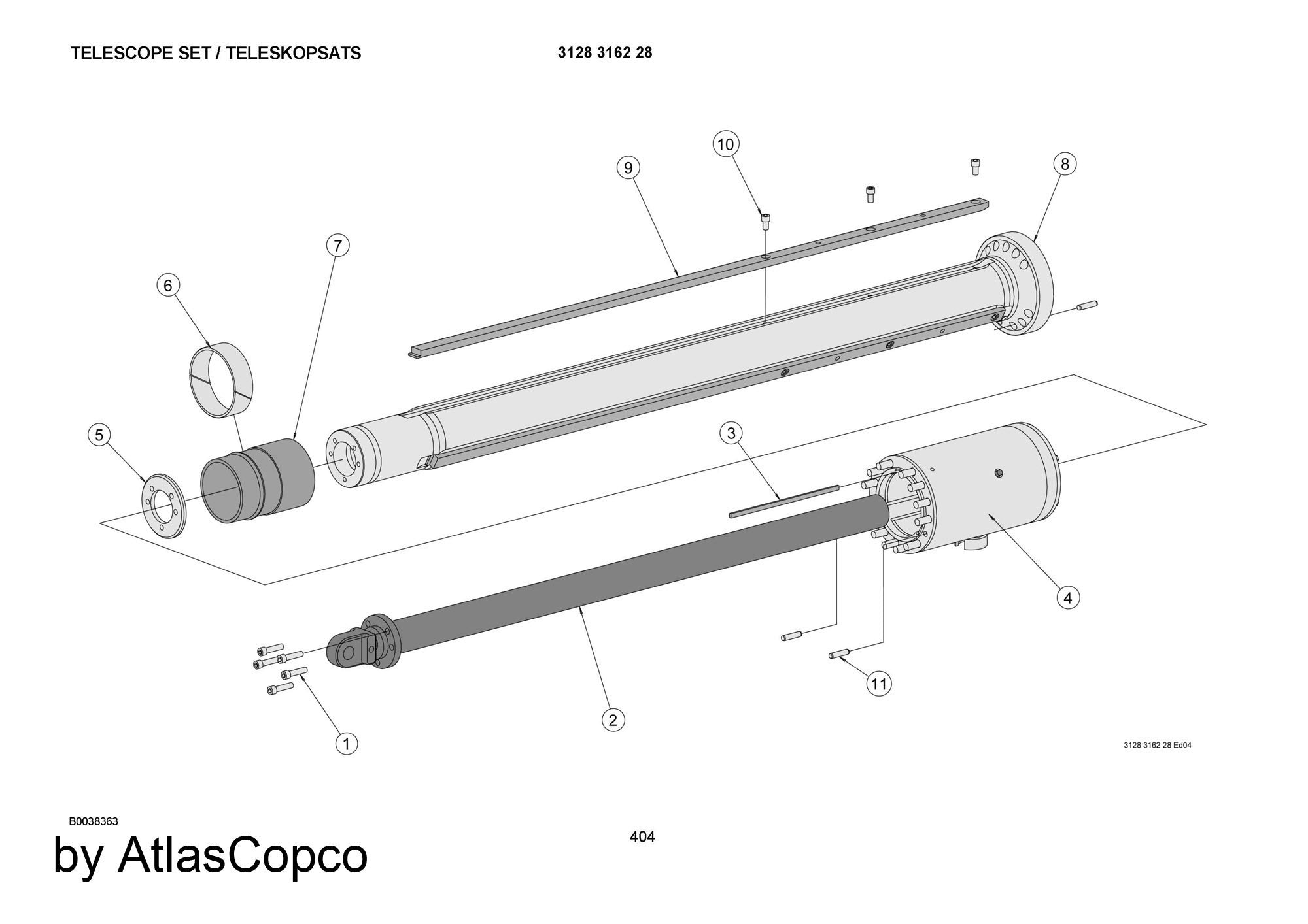 Atlas Copco Epiroc SLEEVE 3128301233/3128 3012 33