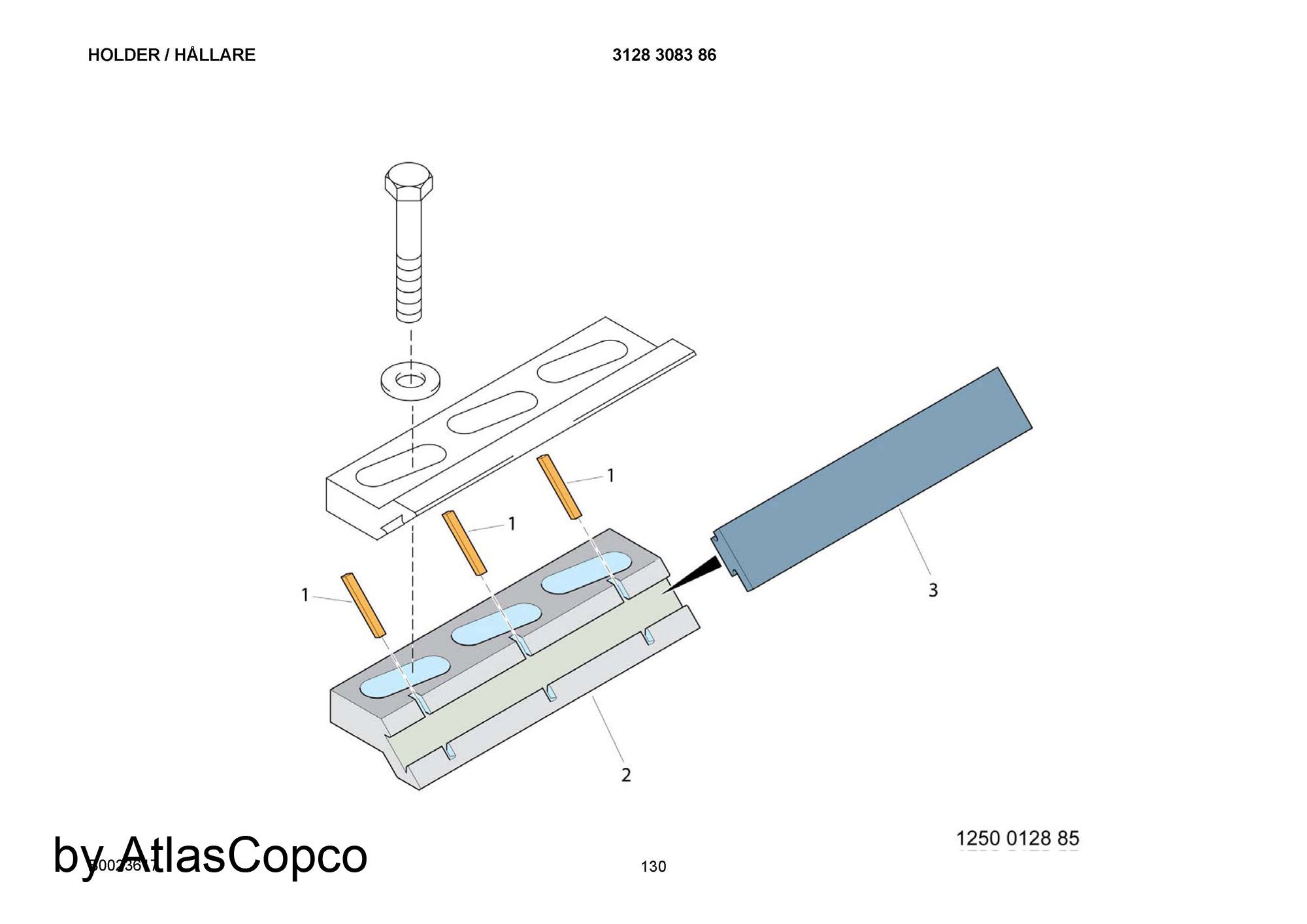 Atlas Copco Epiroc HOLDER 3128308336/3128 3083 36