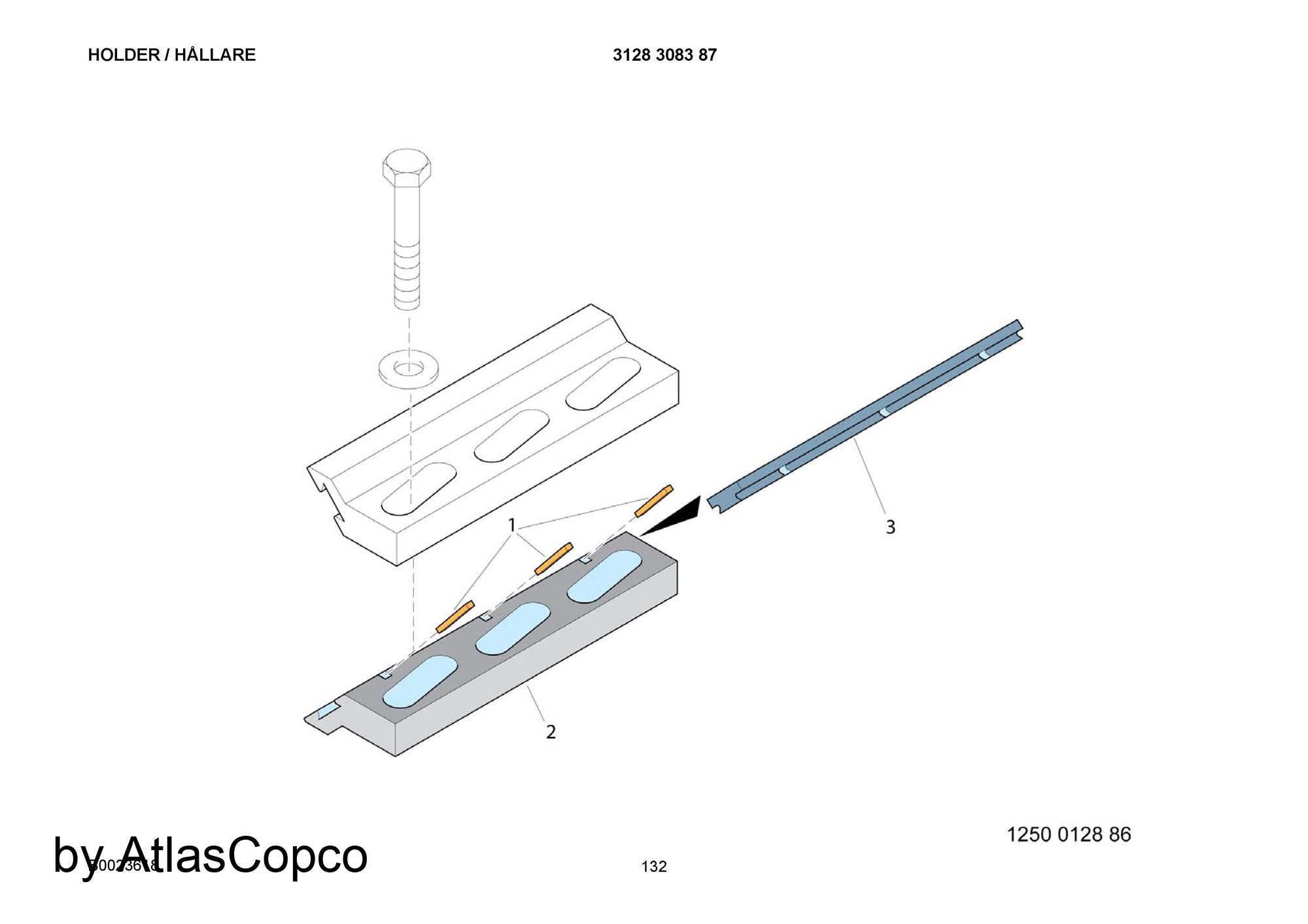 Atlas Copco Epiroc HOLDER 3128308337/3128 3083 37