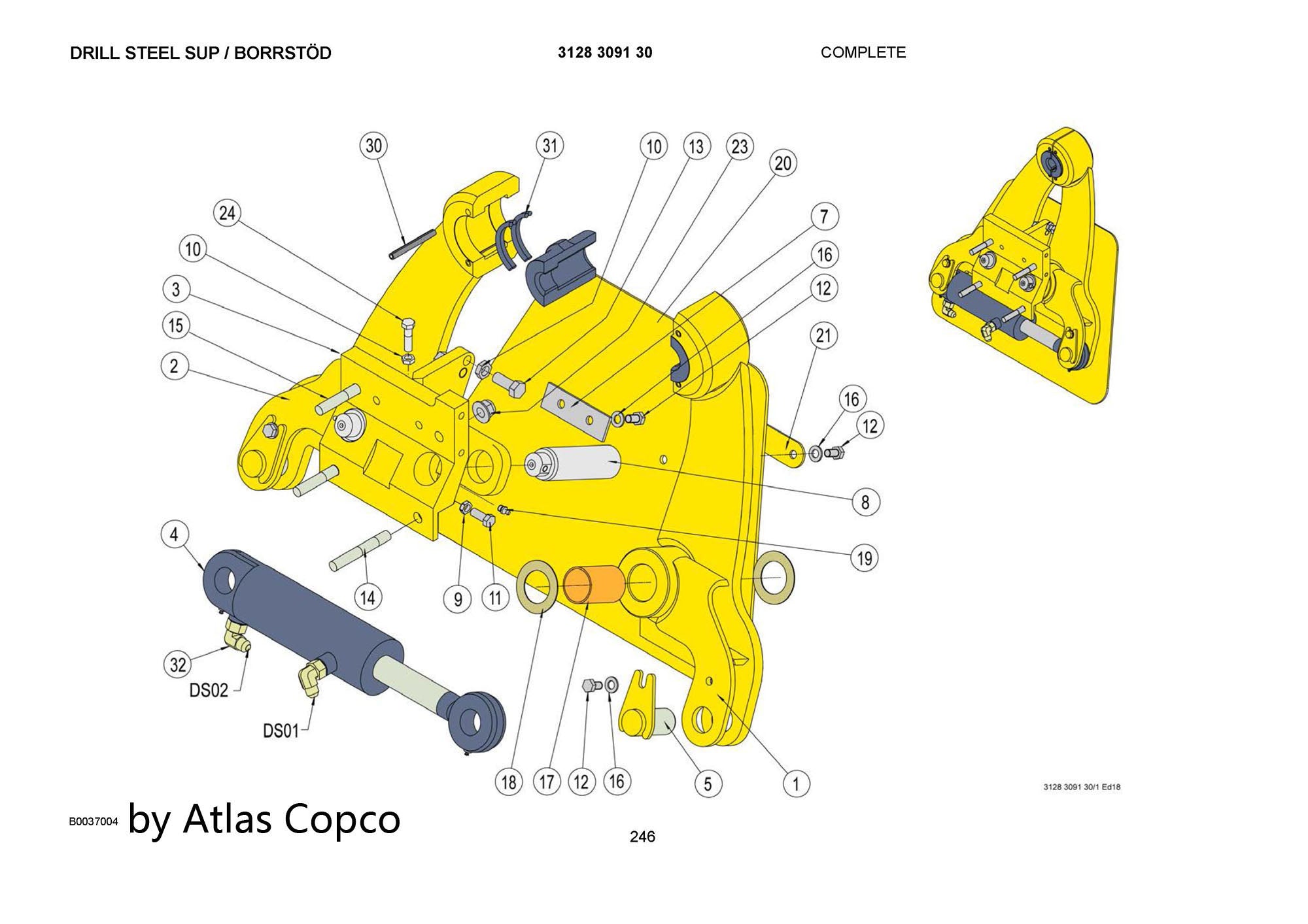 Atlas Copco Epiroc SHAFT 3128309115/3128 3091 15