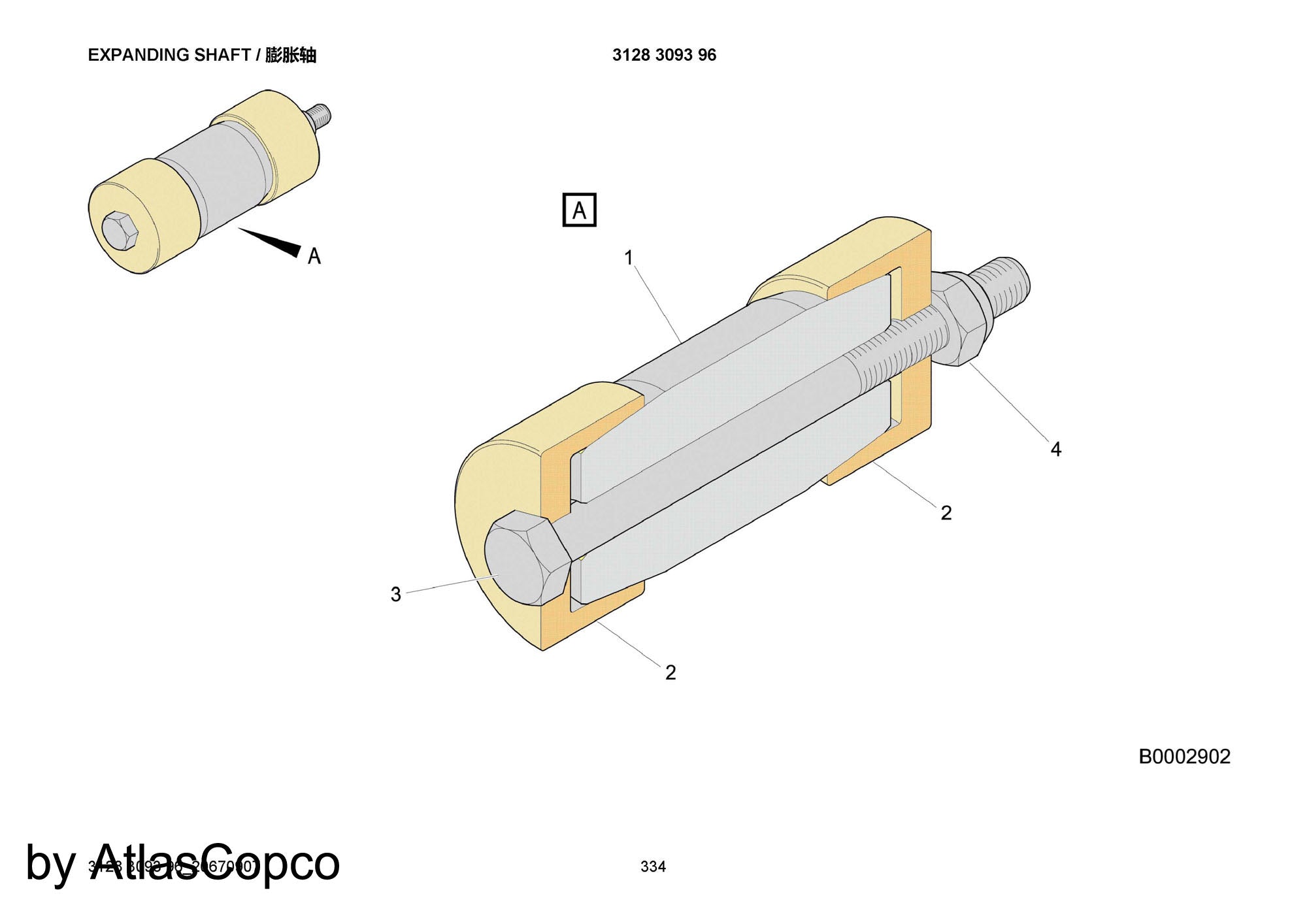 Atlas Copco Epiroc EXP.SHAFT 3128309396/3128 3093 96