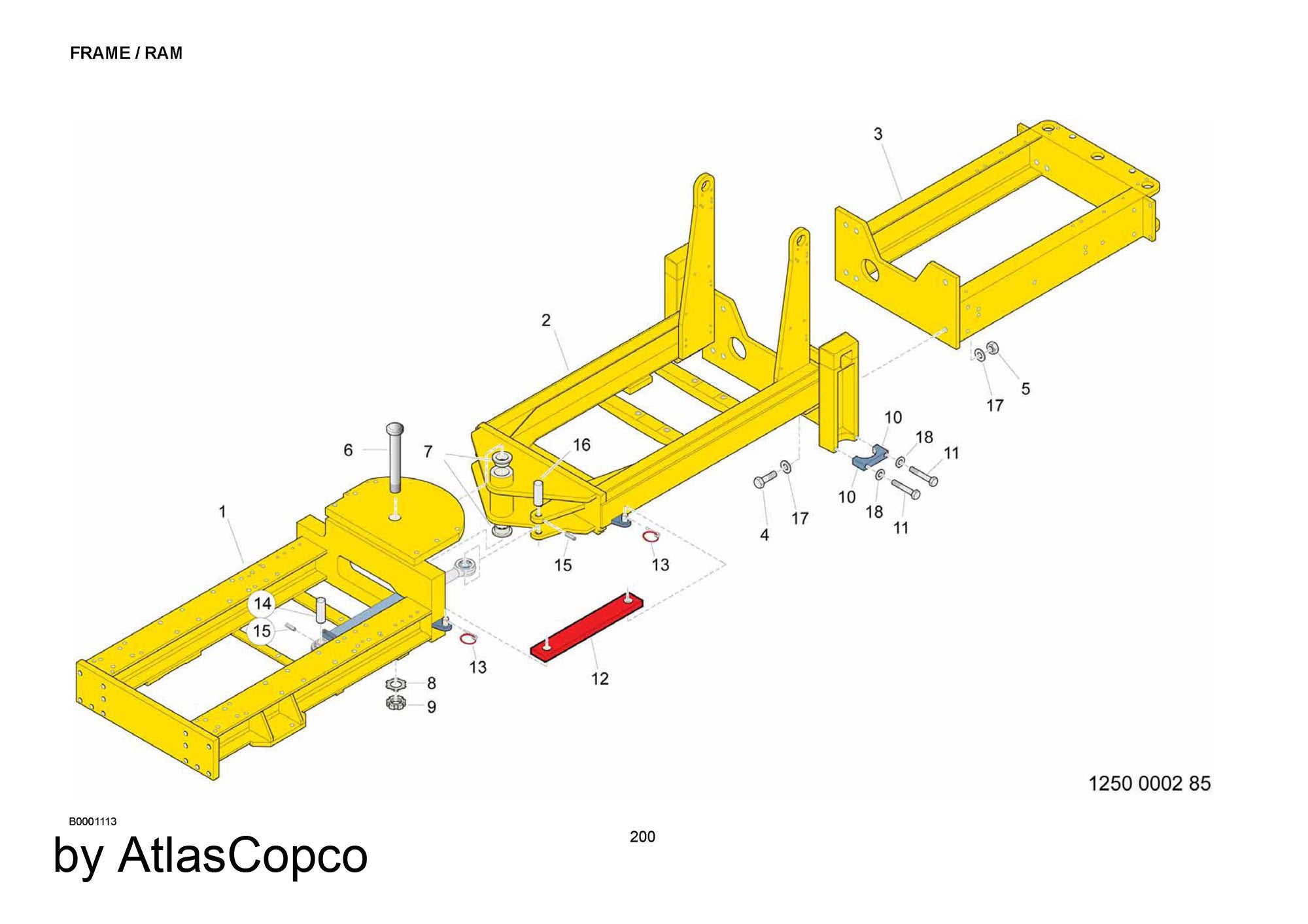 Atlas Copco Epiroc WAIST SHAFT 5112303639/5112 3036 39