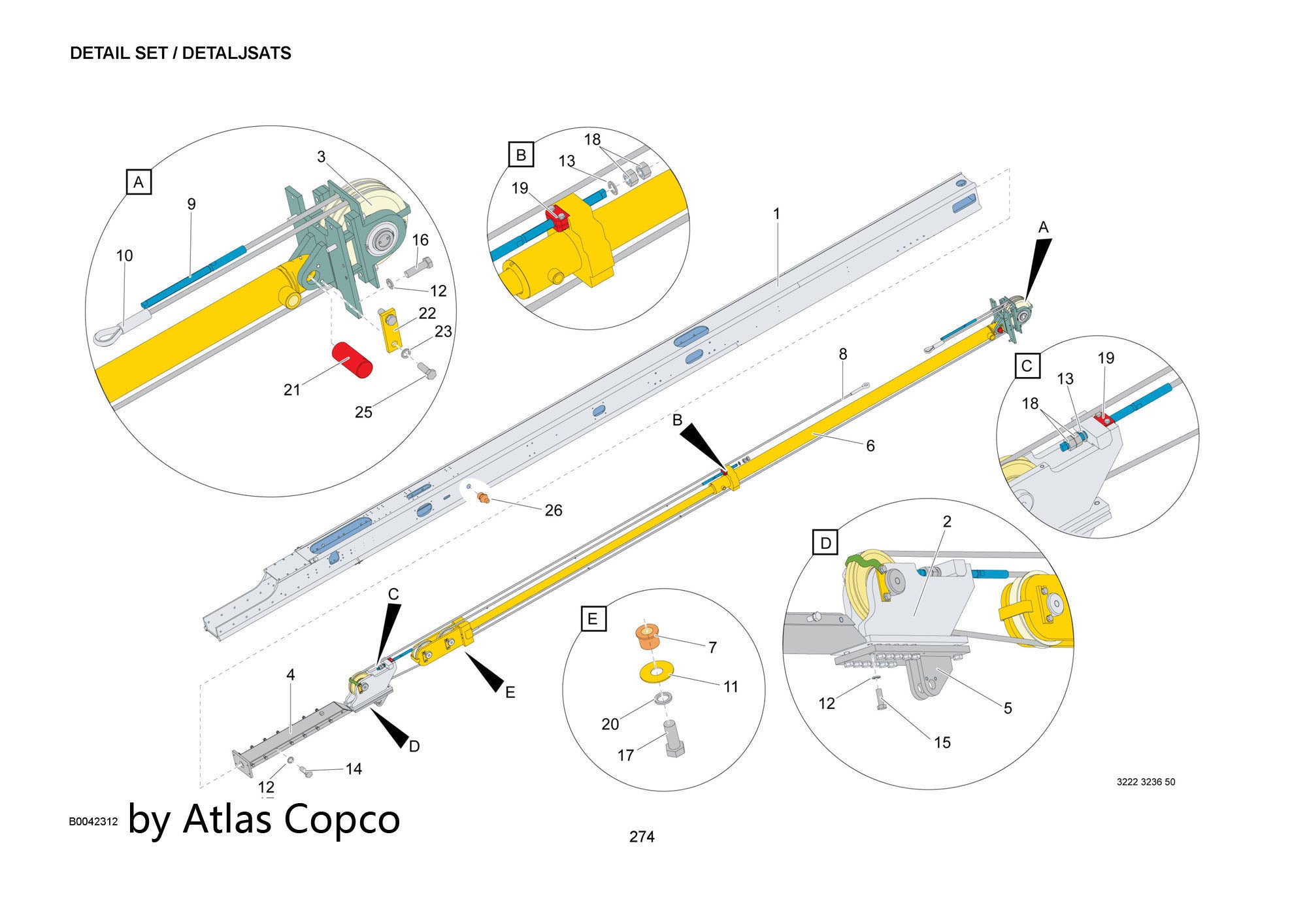 Atlas Copco Epiroc WIRE ROPE 3222323657 /3222 3236 57