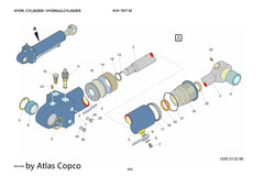 Atlas Copco Epiroc HYDRAULCYL.  9121701702/9121 7017 02