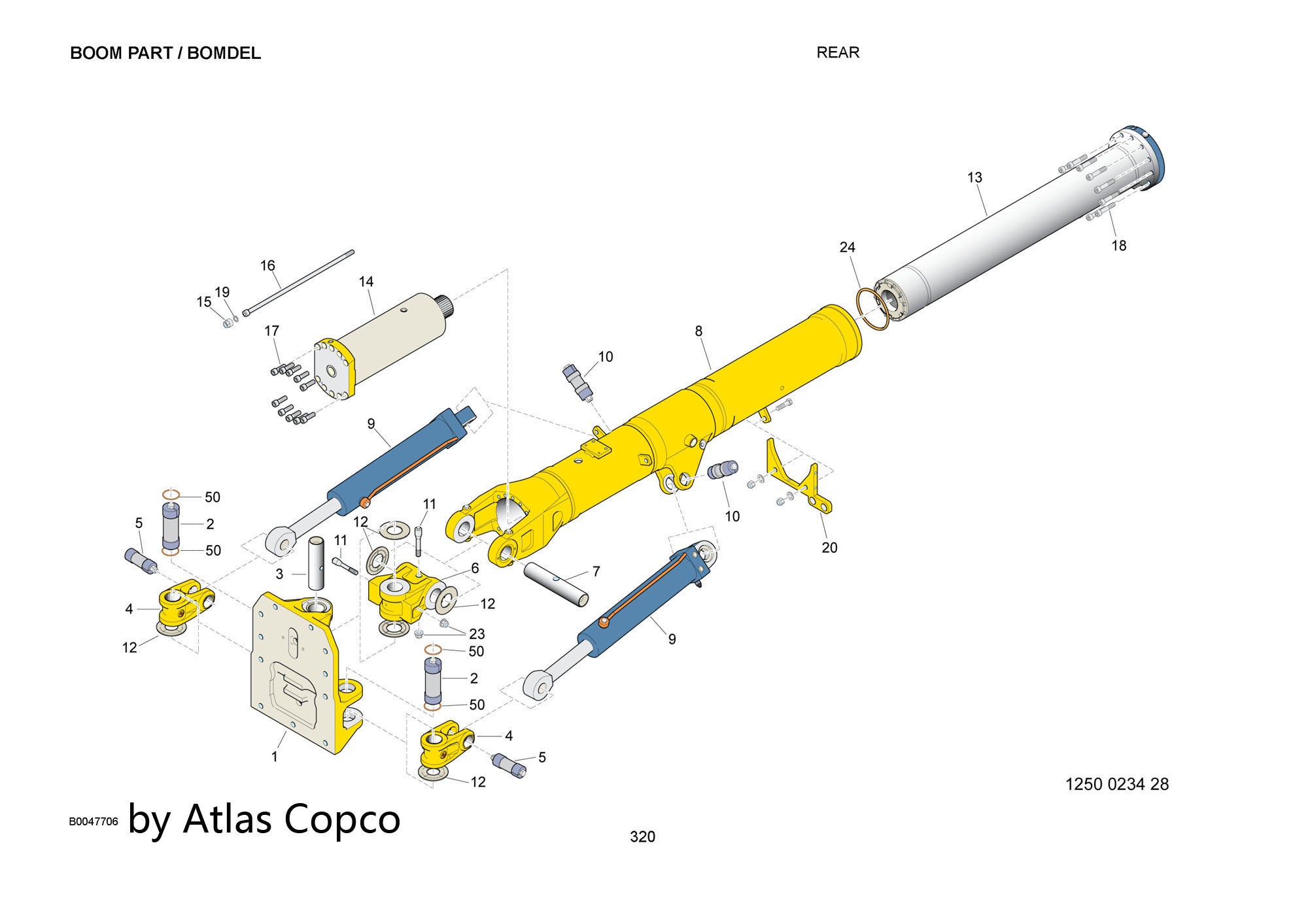 Atlas Copco Epiroc EXPANDING SHAFT 3125493780/3125 4937 80