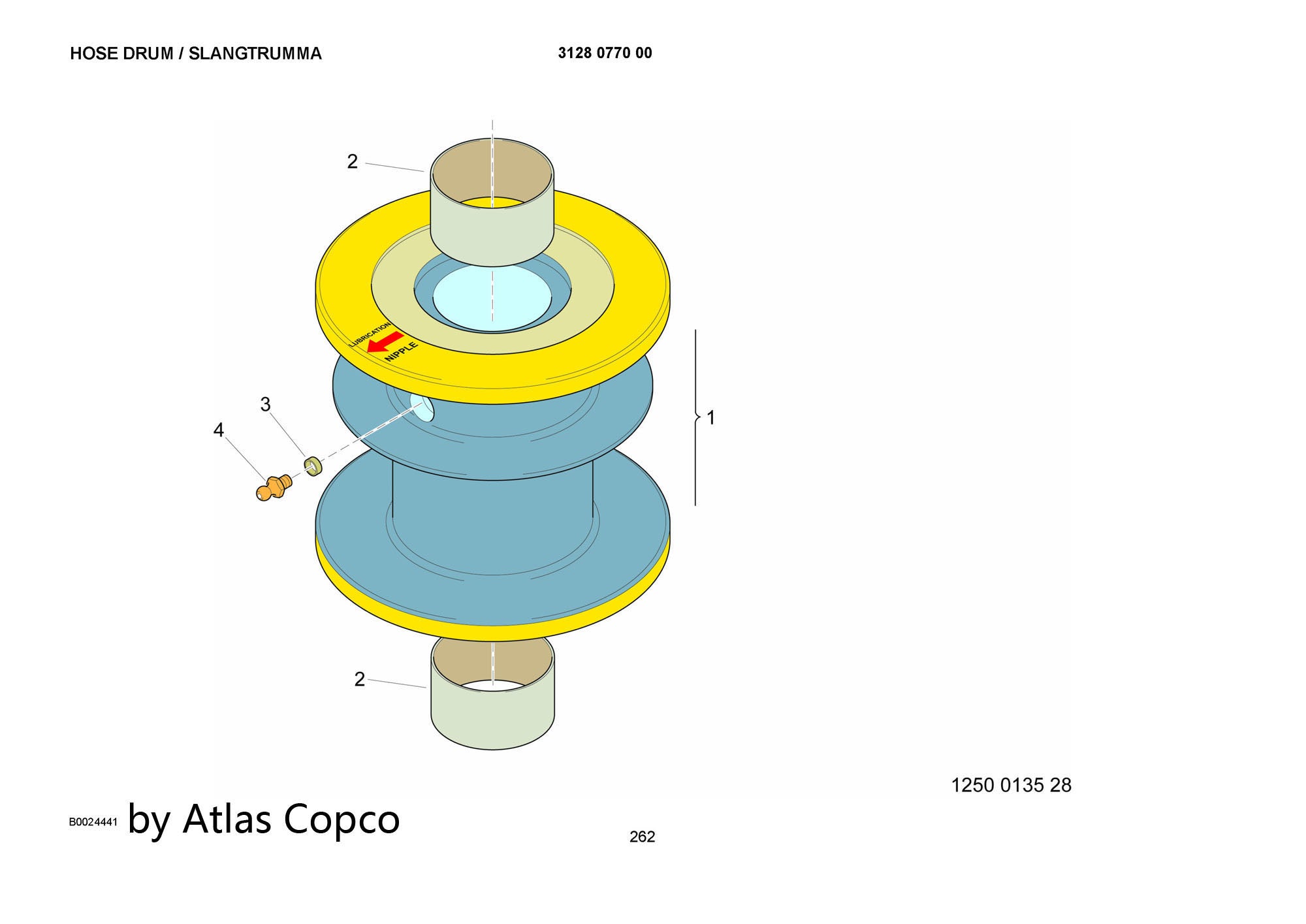 Atlas Copco Epiroc HOSE DRUM  3128077000/3128 0770 00