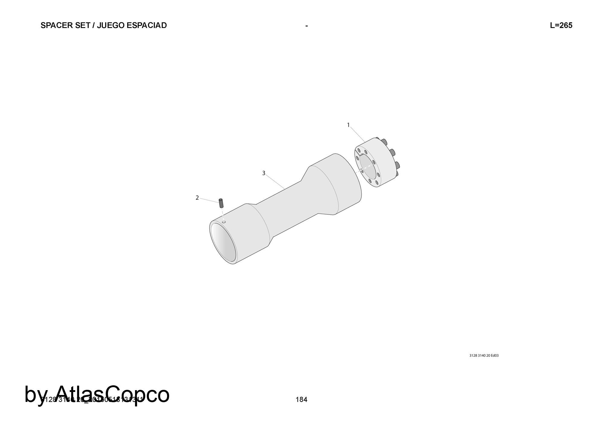 Atlas Copco Epiroc SPACER  3128078409/3128 0784 09