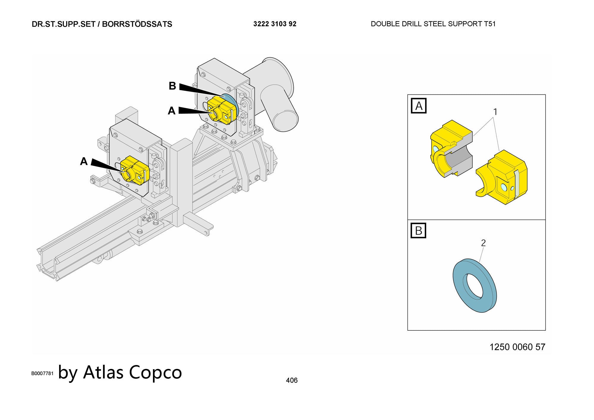 Atlas Copco Epiroc DR. SUPP. HALF 3222309744/3222 3097 44