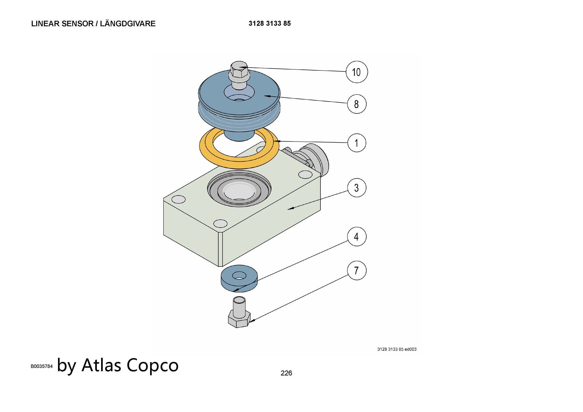 Atlas Copco Epiroc LINEAR SENSOR 3128313385 /3128 3133 85