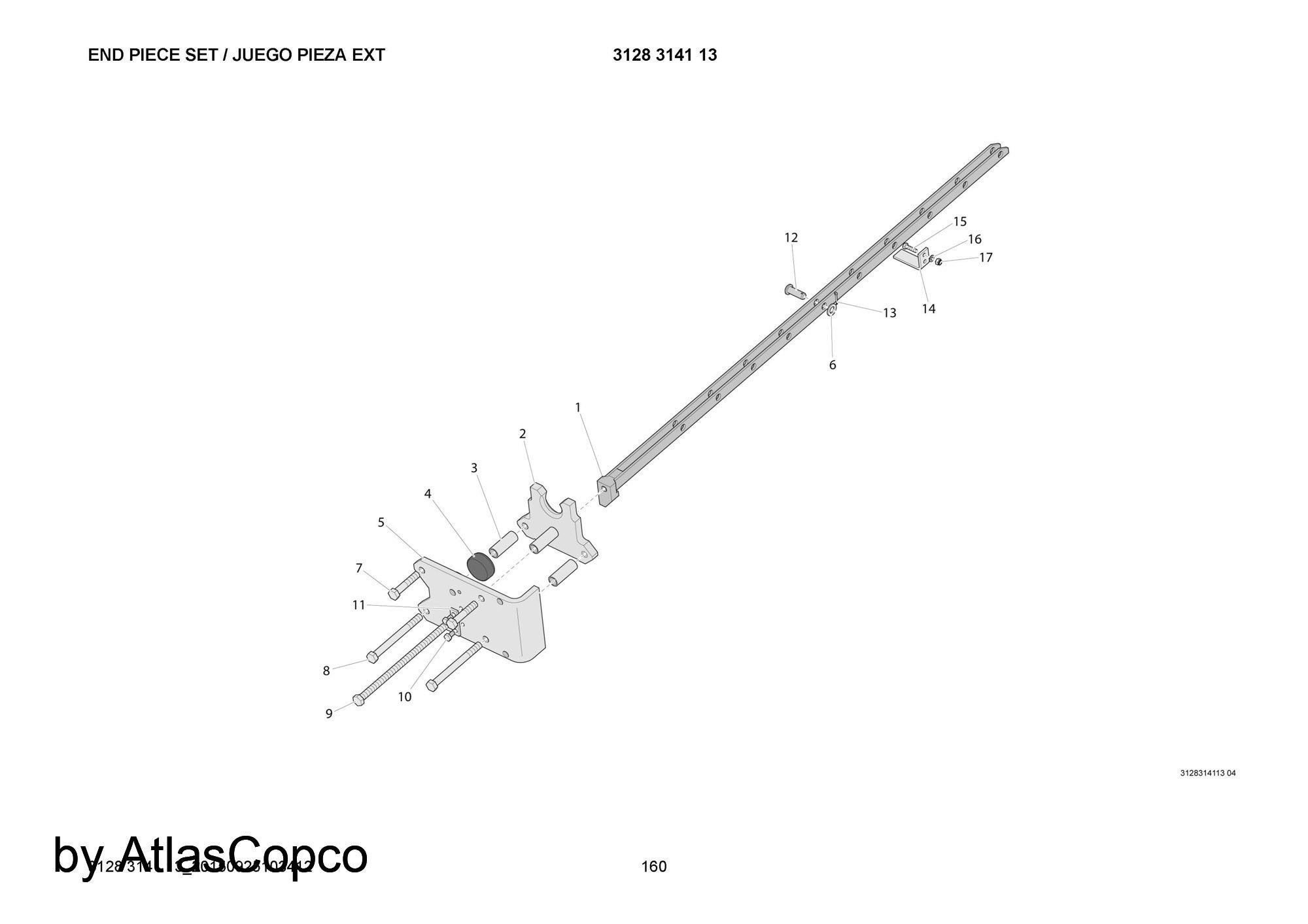 Atlas Copco Epiroc END PIECE 3128305171/3128 3051 71