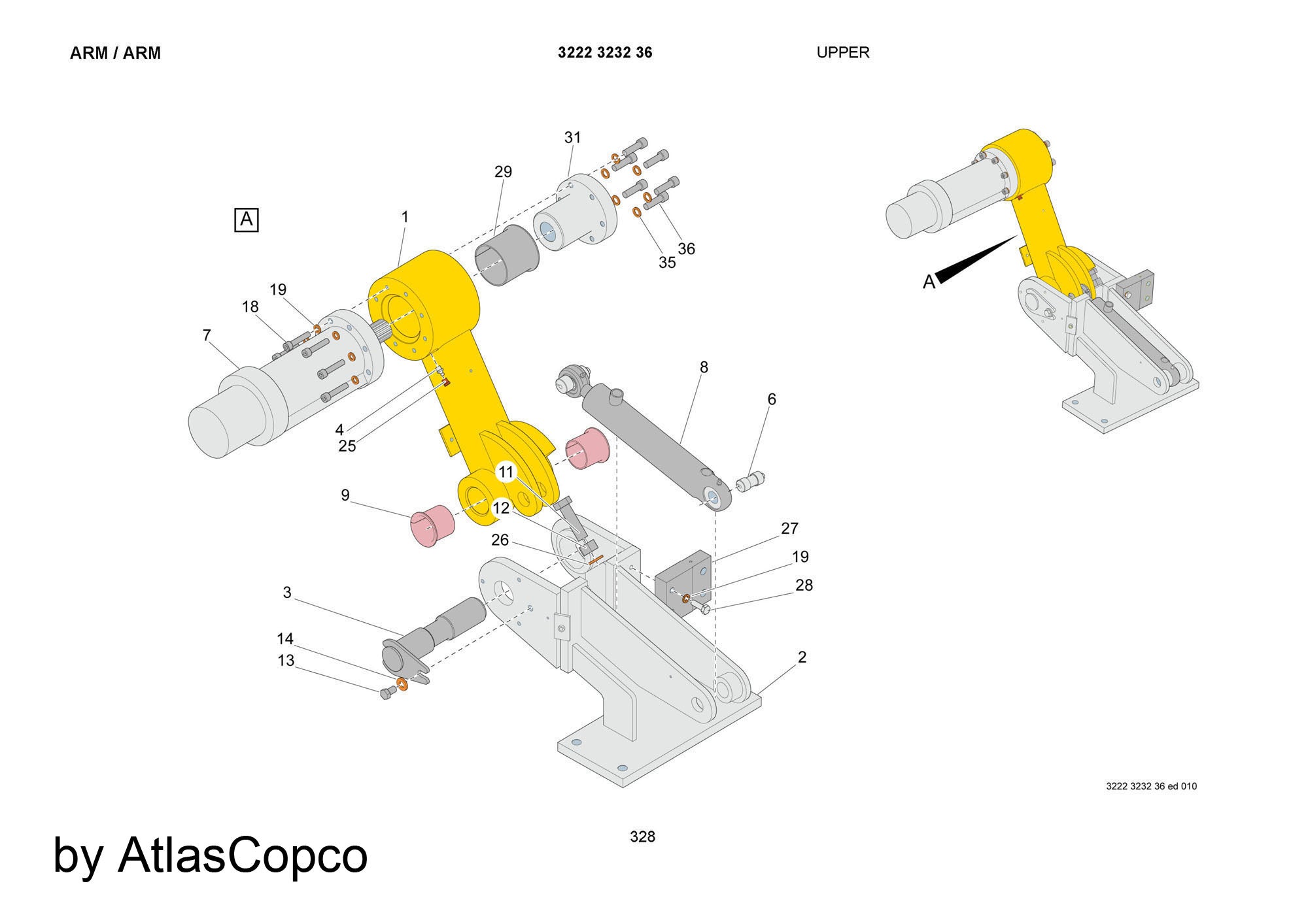 Atlas Copco Epiroc SHAFT 3222310385 /3222 3103 85