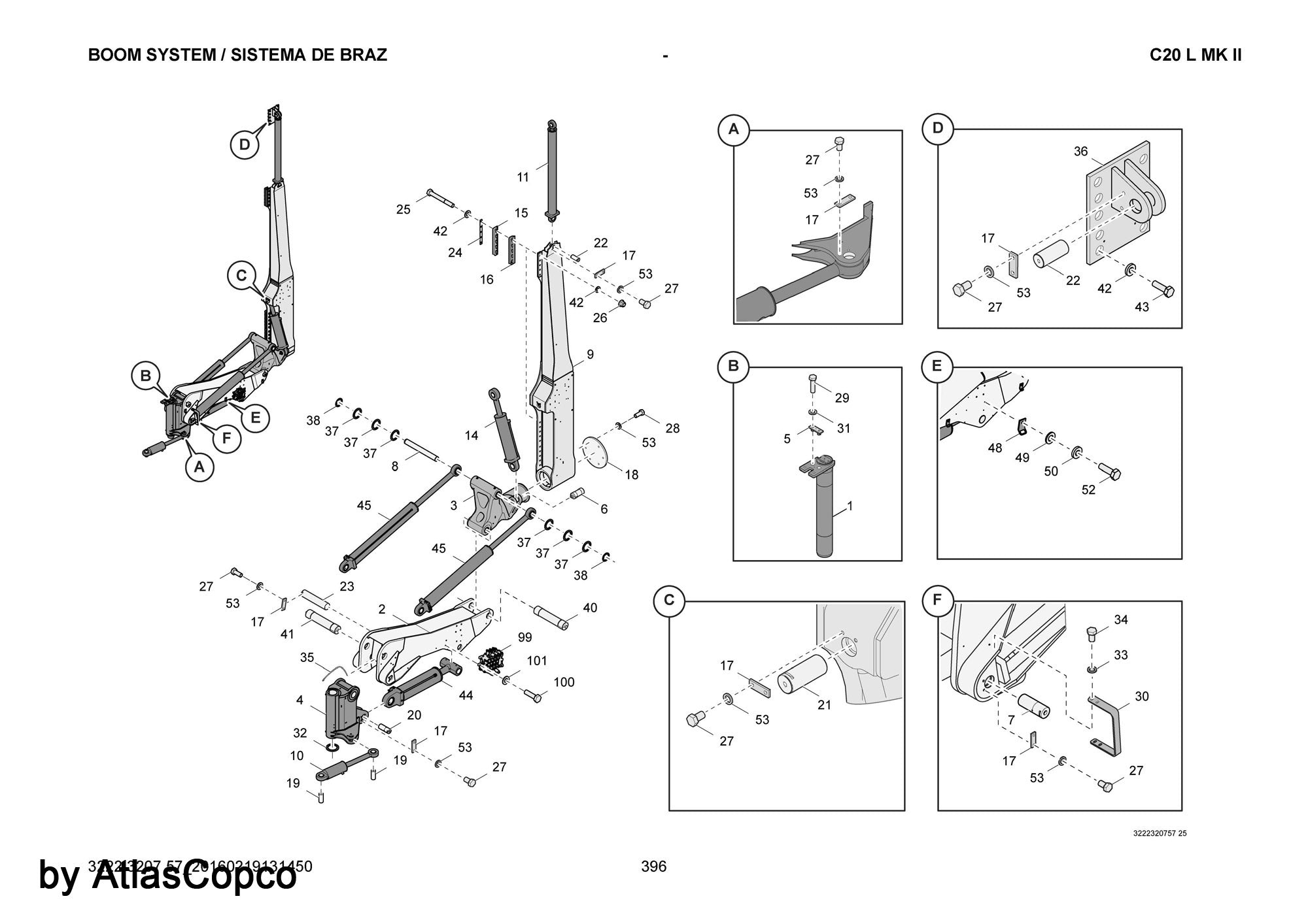 Atlas Copco Epiroc Expanding Shaft 3222325111/3222 3251 11