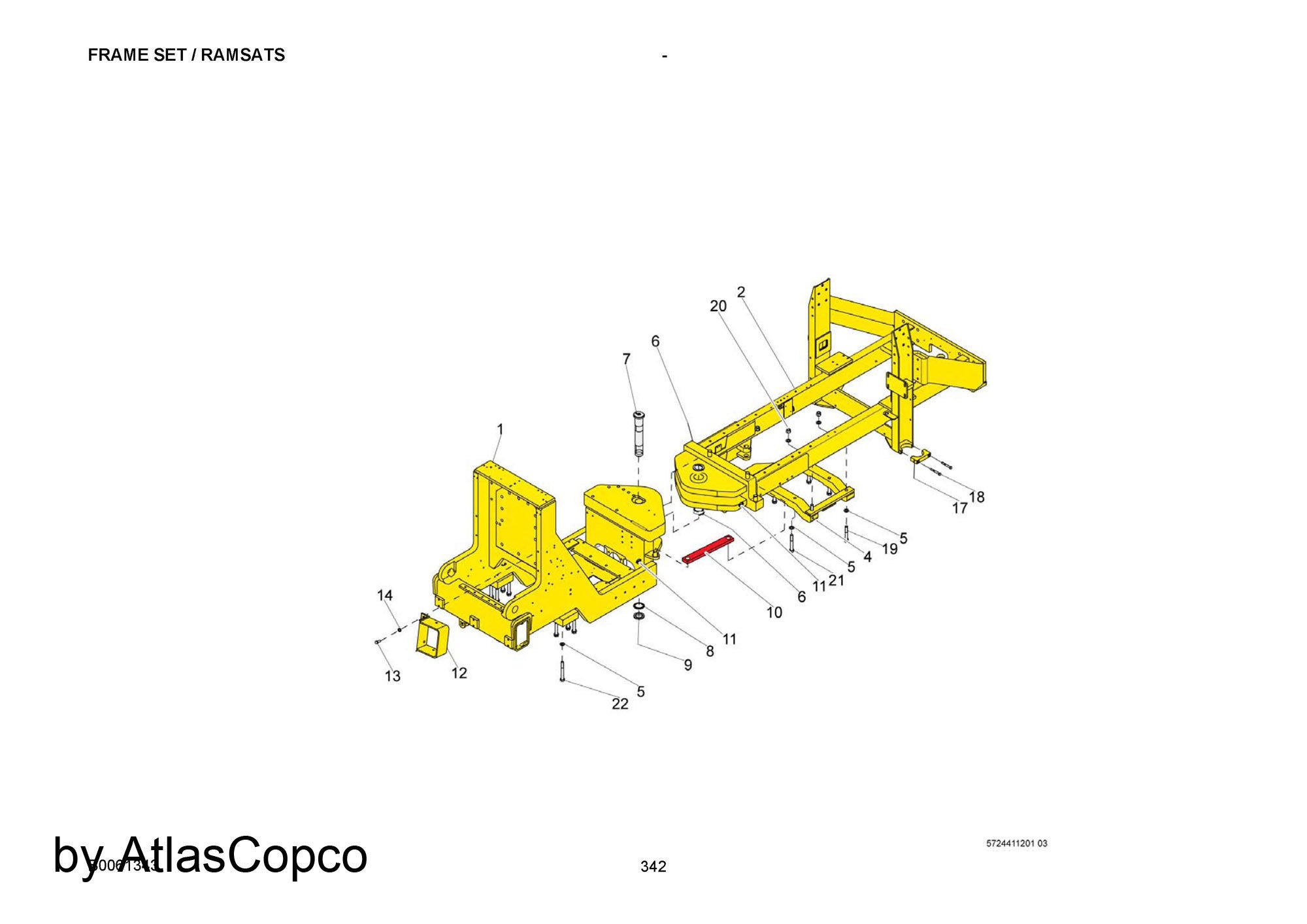 Atlas Copco Epiroc WAIST PIN 5112303640 /5112 3036 40