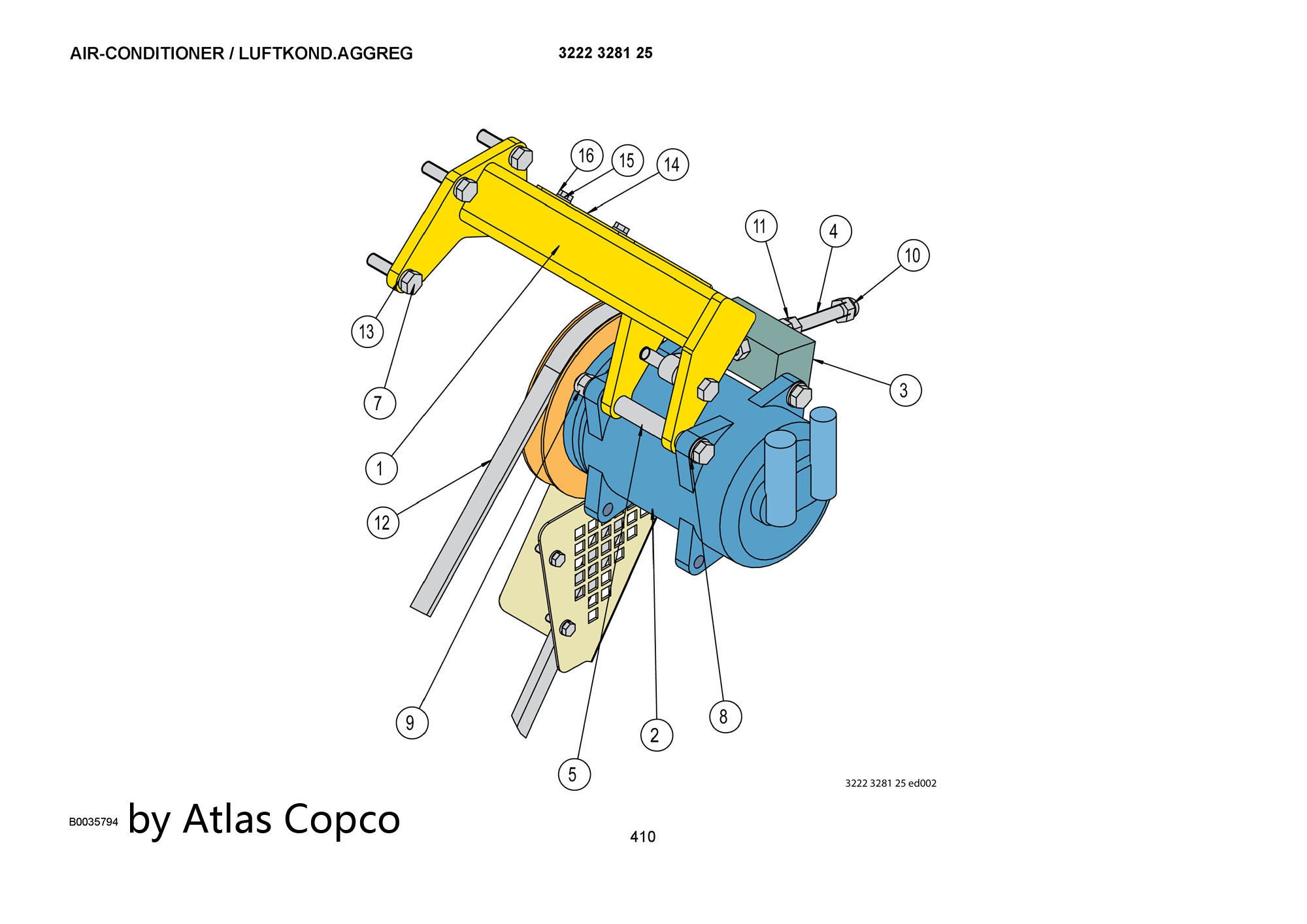 Atlas Copco Epiroc COMPRESSOR 3222324583/ 3222 3245 83