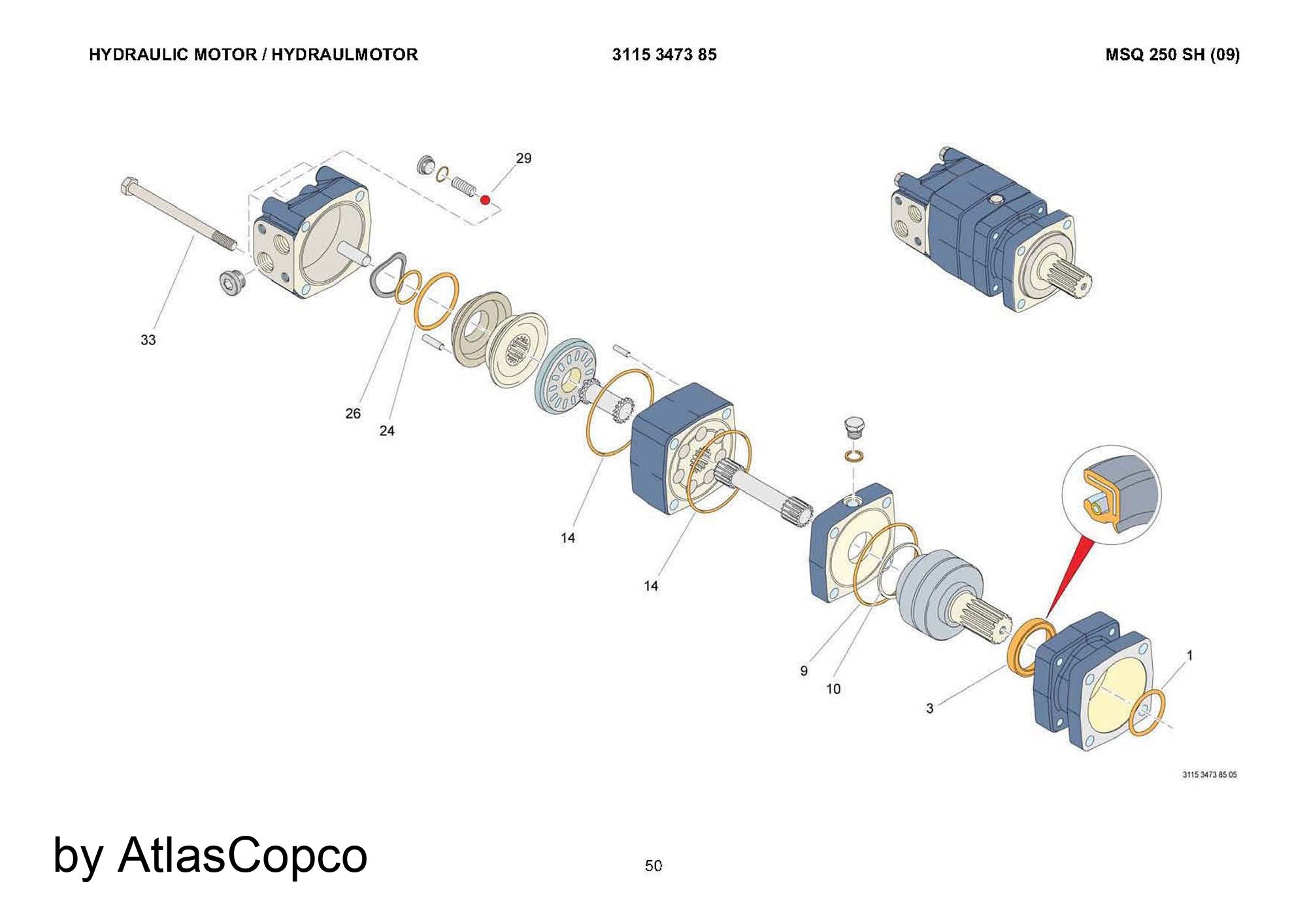 Atlas Copco Epiroc HYDRAULIC MOTOR 3115347385 / 3115 3473 85