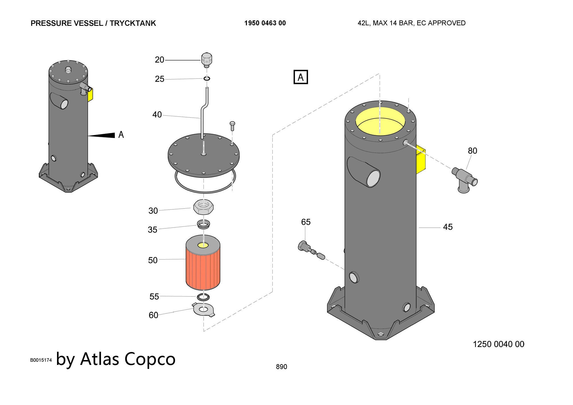 Atlas Copco Epiroc LEVEL GAUGE 1616510800 / 1616 5108 00