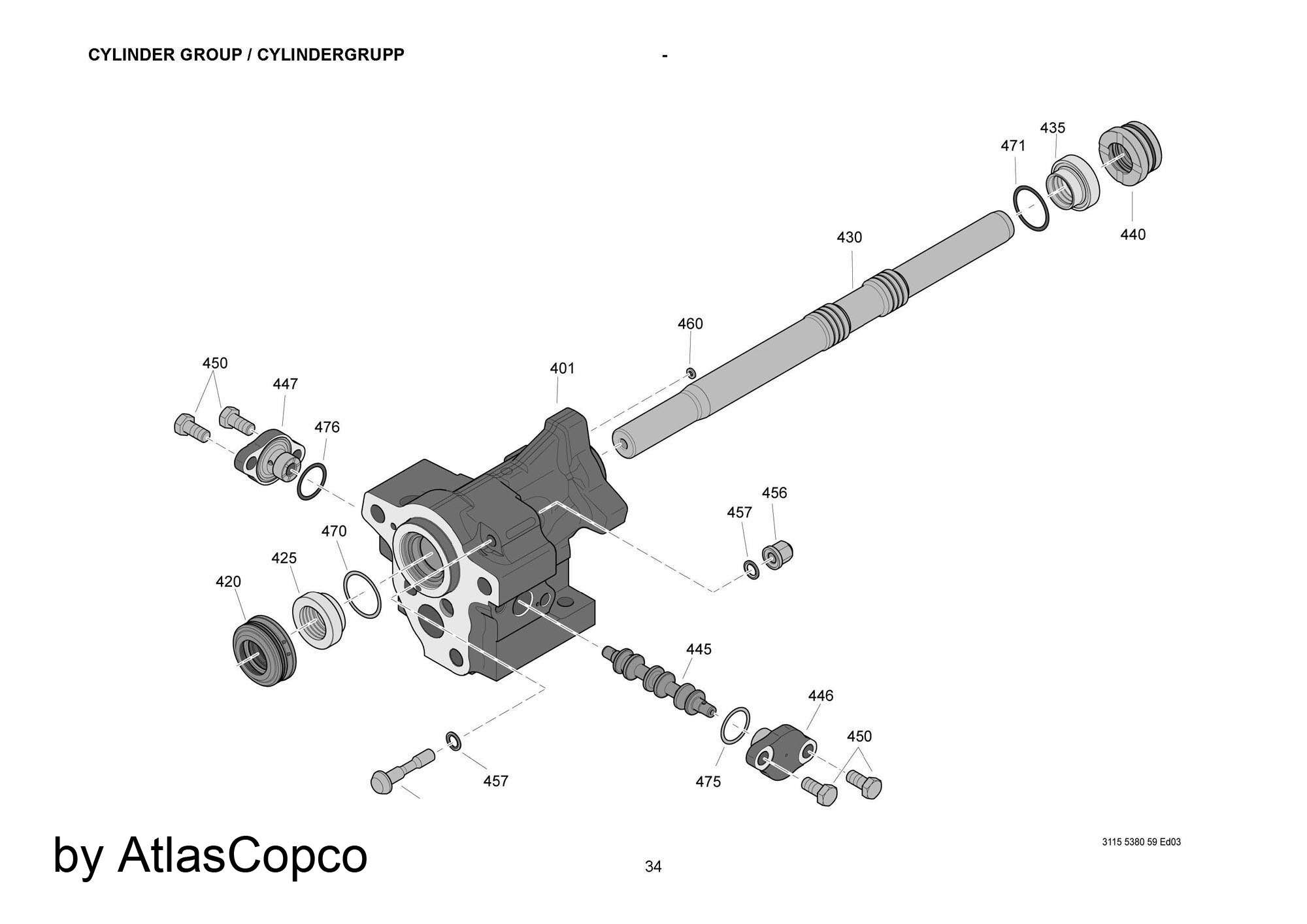 Atlas Copco Epiroc PISTON 3115363501/3115 3635 01