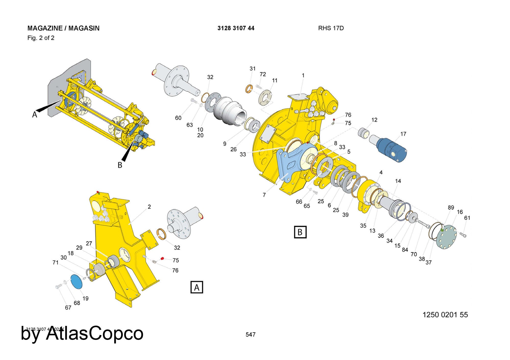 Atlas Copco Epiroc HYDR.CYLINDER 3128313401 /3128 3134 01