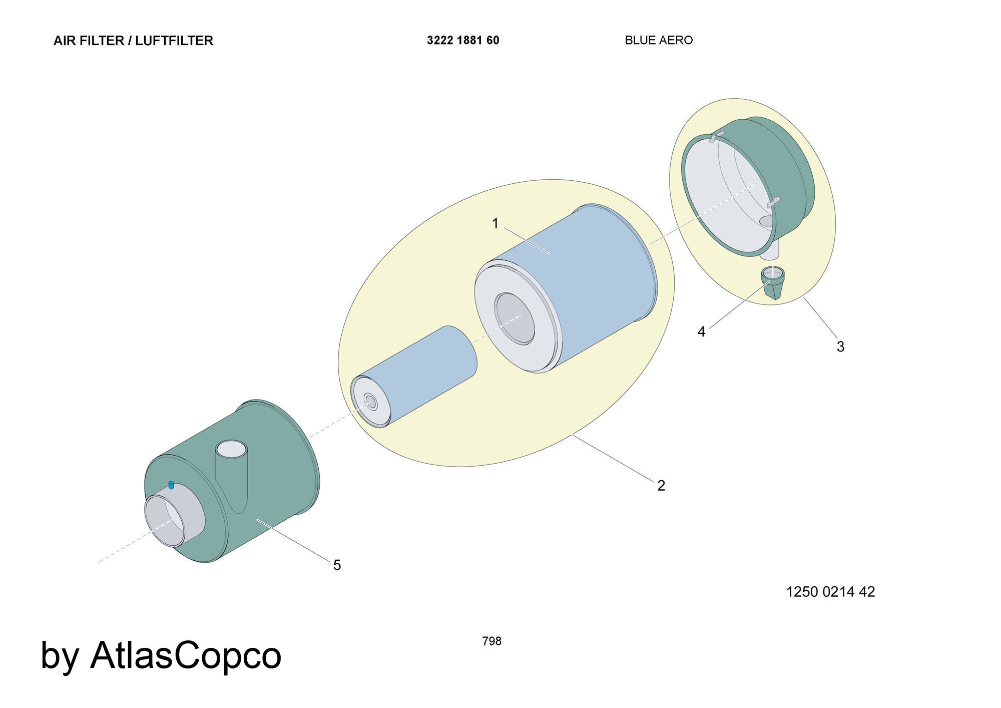 Atlas Copco Epiroc FILTER SET 3222188162/3222 1881 62