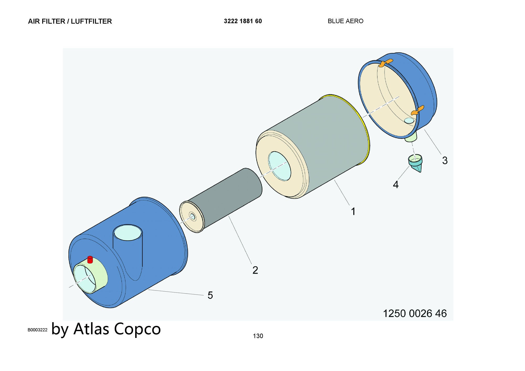Atlas Copco Epiroc FILTER SET 3222188162/3222 1881 62