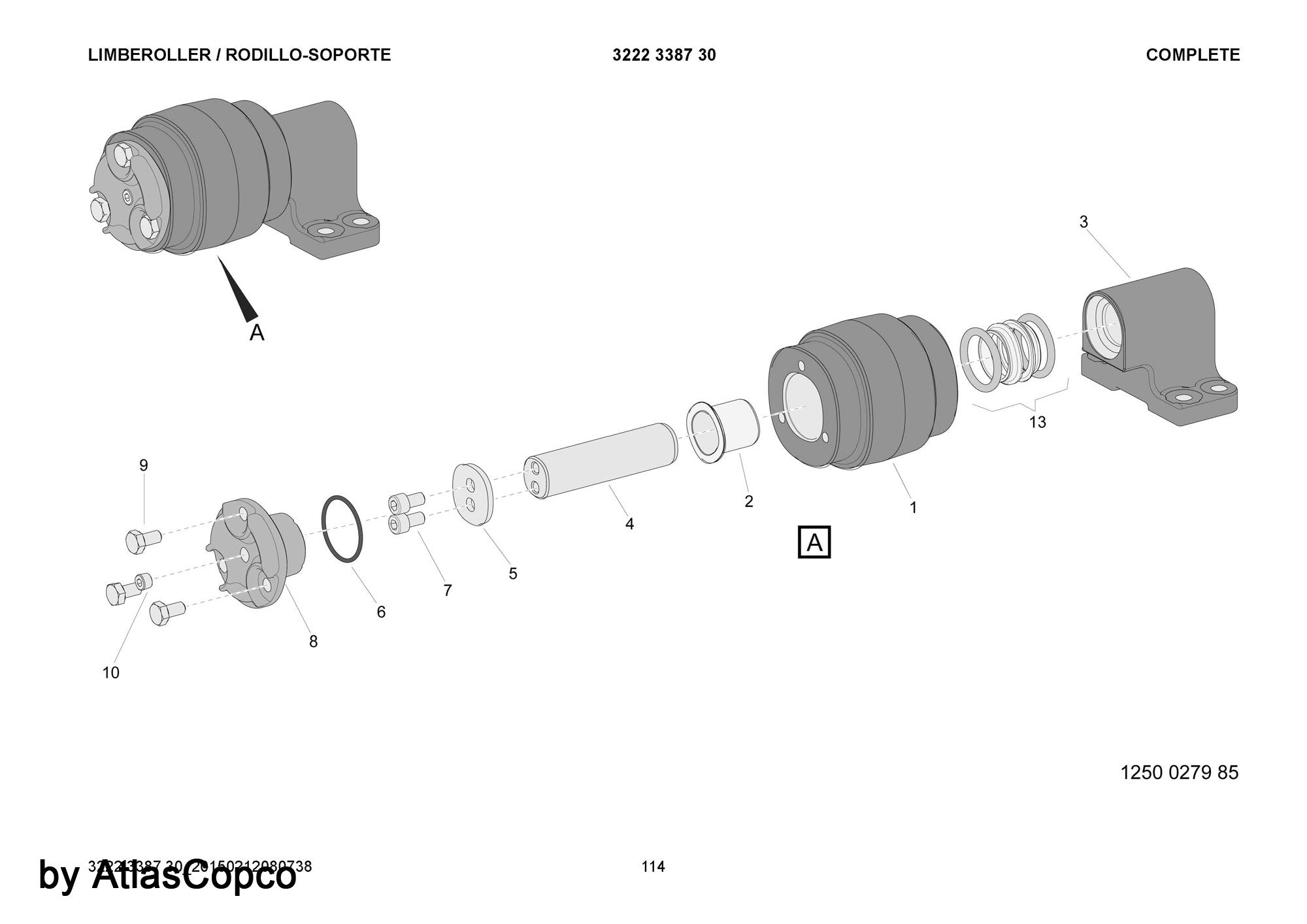 Atlas Copco Epiroc LIMBEROLLER 3222338730/3222 3387 30