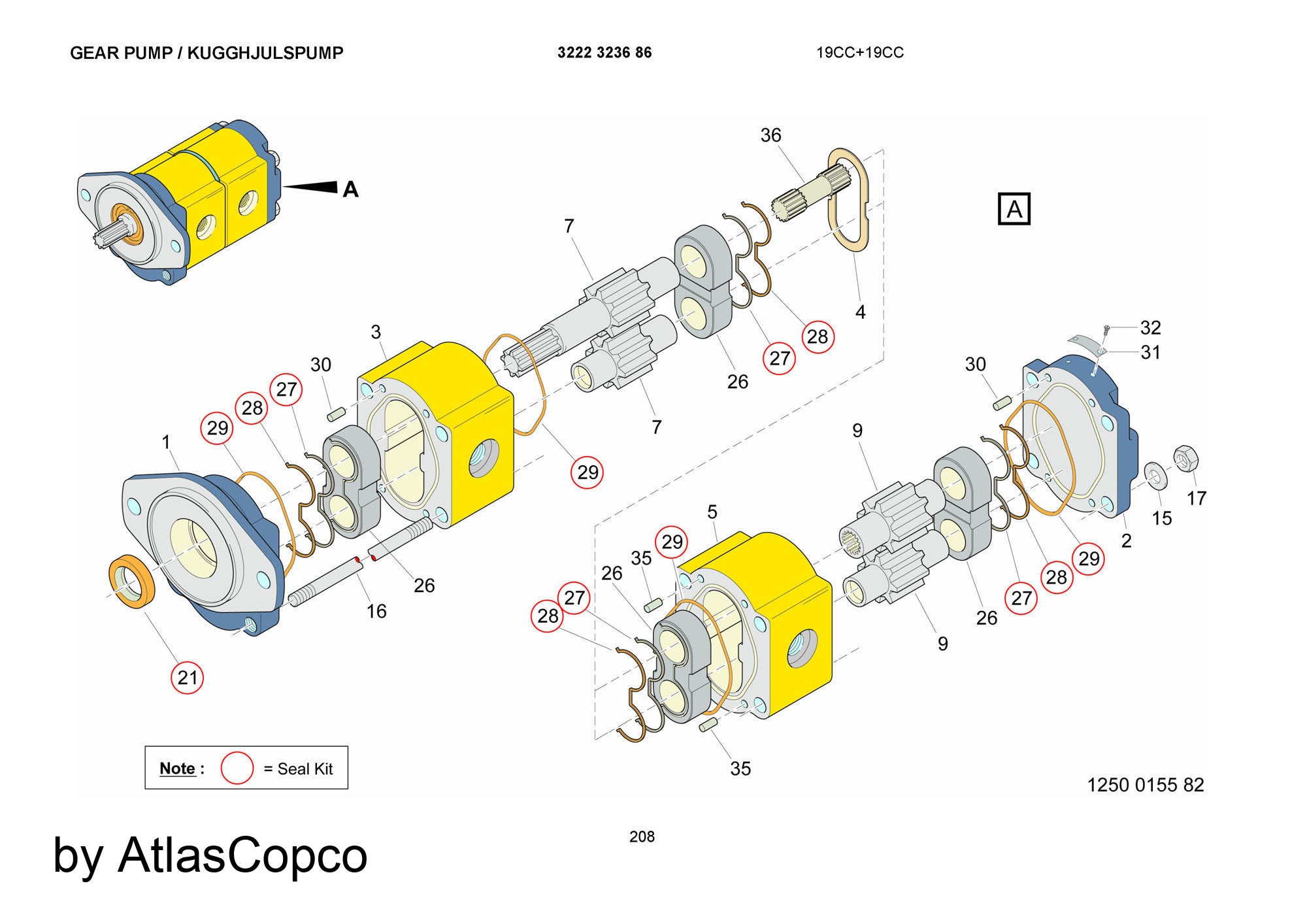 Atlas Copco Epiroc SEAL KIT 3222314220/3222 3142 20