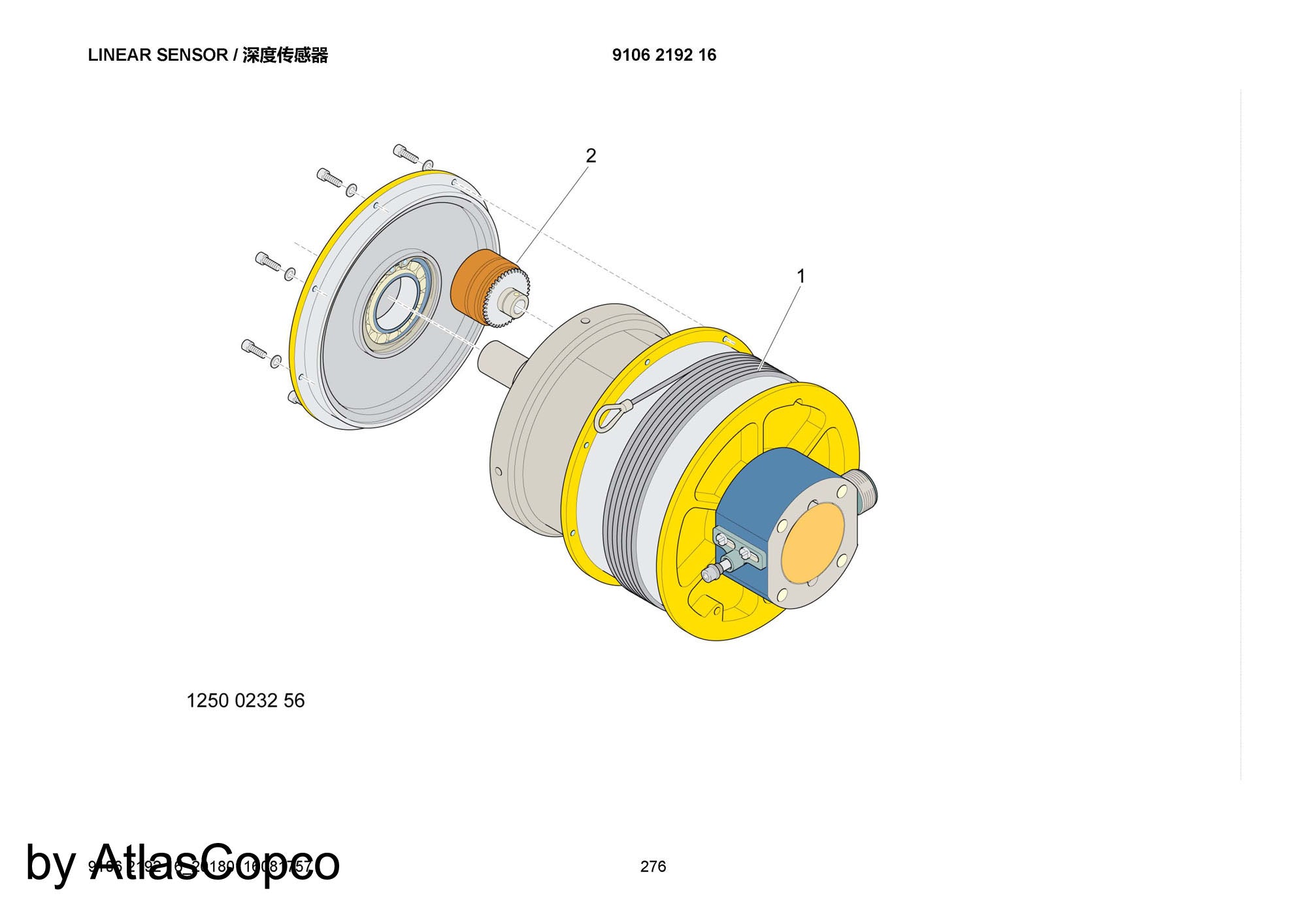 Atlas Copco Epiroc SENSOR / LINEAR 9106219216 / 9106 2192 16