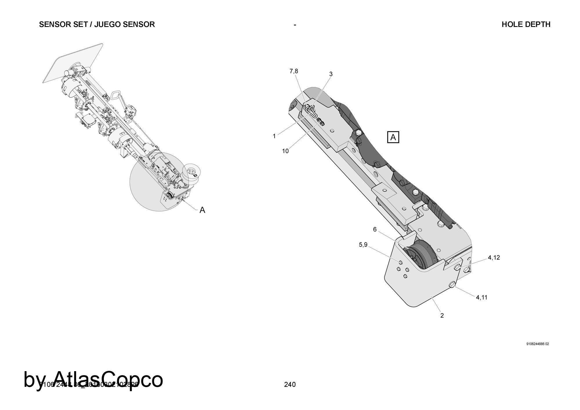 Atlas Copco Epiroc SENSOR / LINEAR 9106219216 / 9106 2192 16