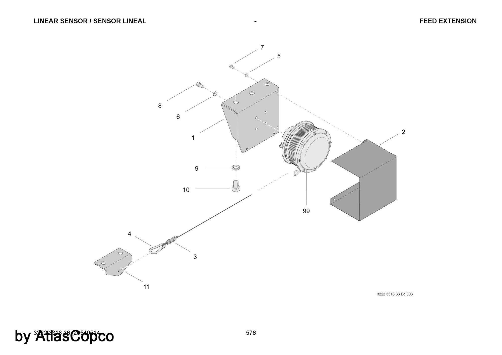 Atlas Copco Epiroc SENSOR / LINEAR 9106219216 / 9106 2192 16