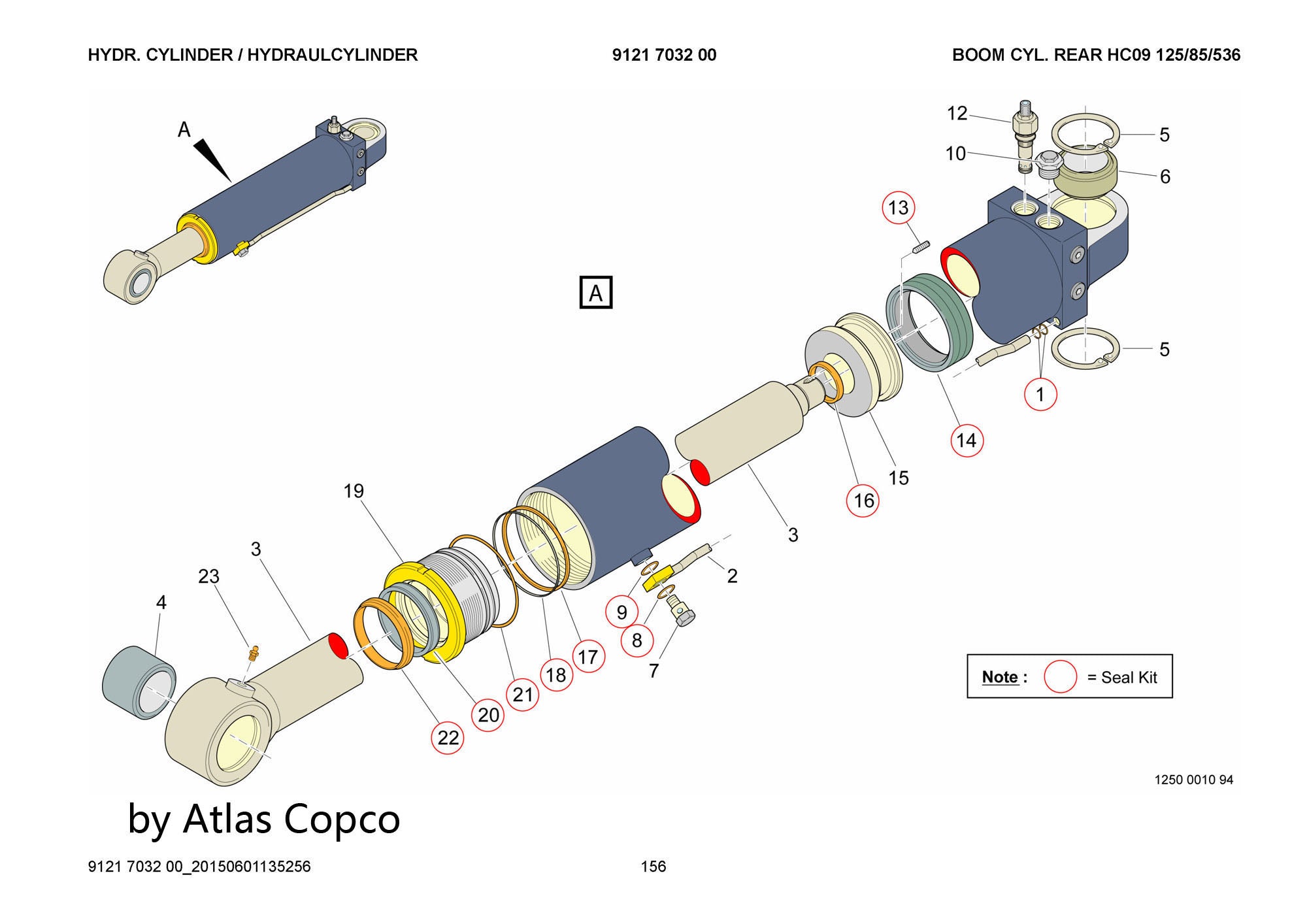Atlas Copco Epiroc HYDR. CYLINDER  9121703200 /9121 7032 00