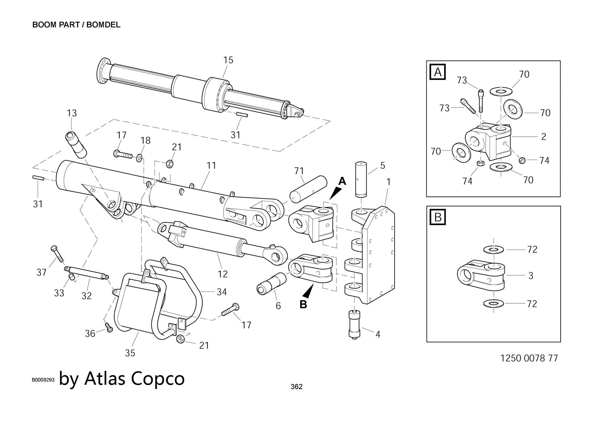 Atlas Copco Epiroc HYDR. CYLINDER  9121704502 /9121 7045 02