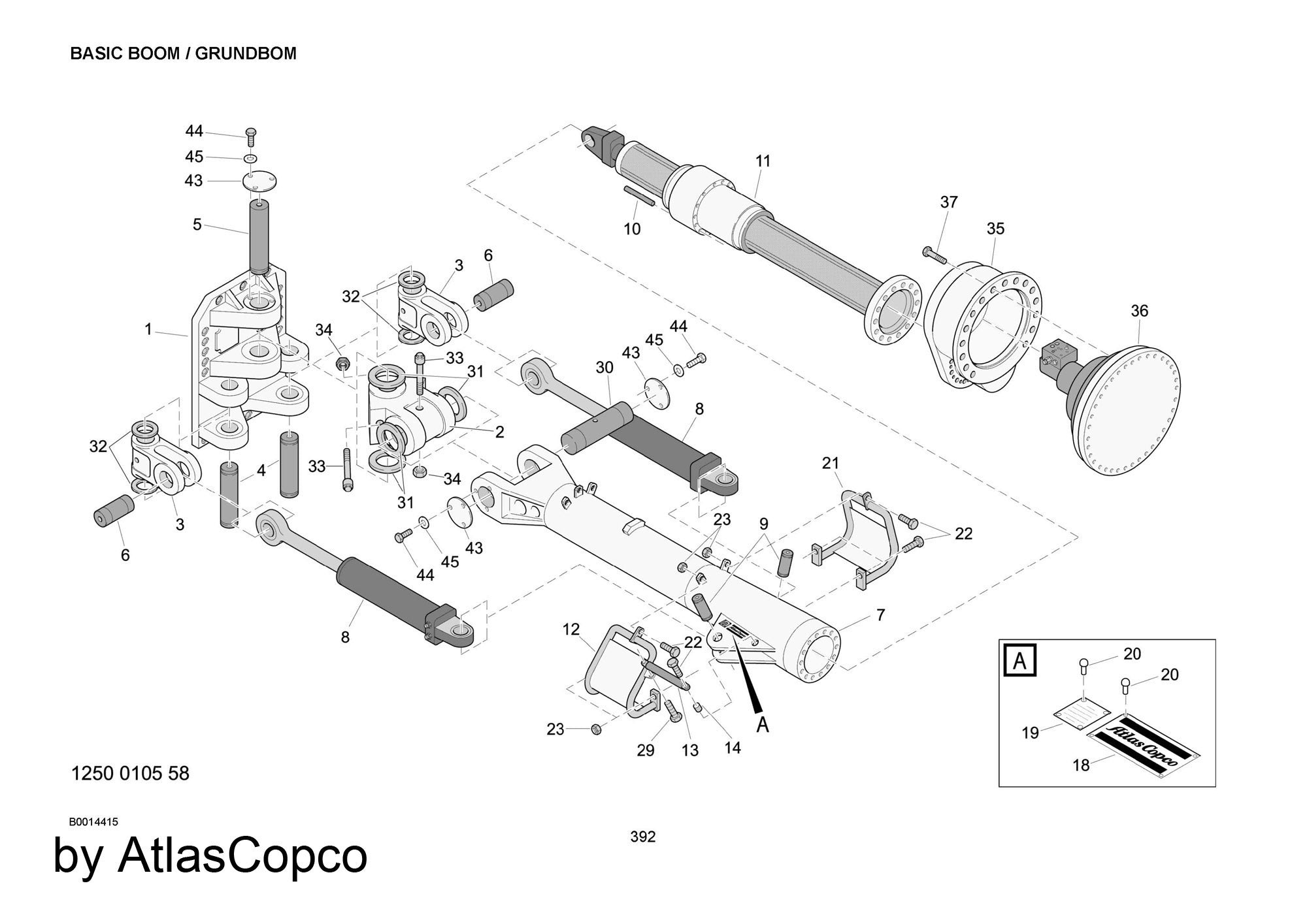 Atlas Copco Epiroc HYDR. CYLINDER  9121704502 /9121 7045 02