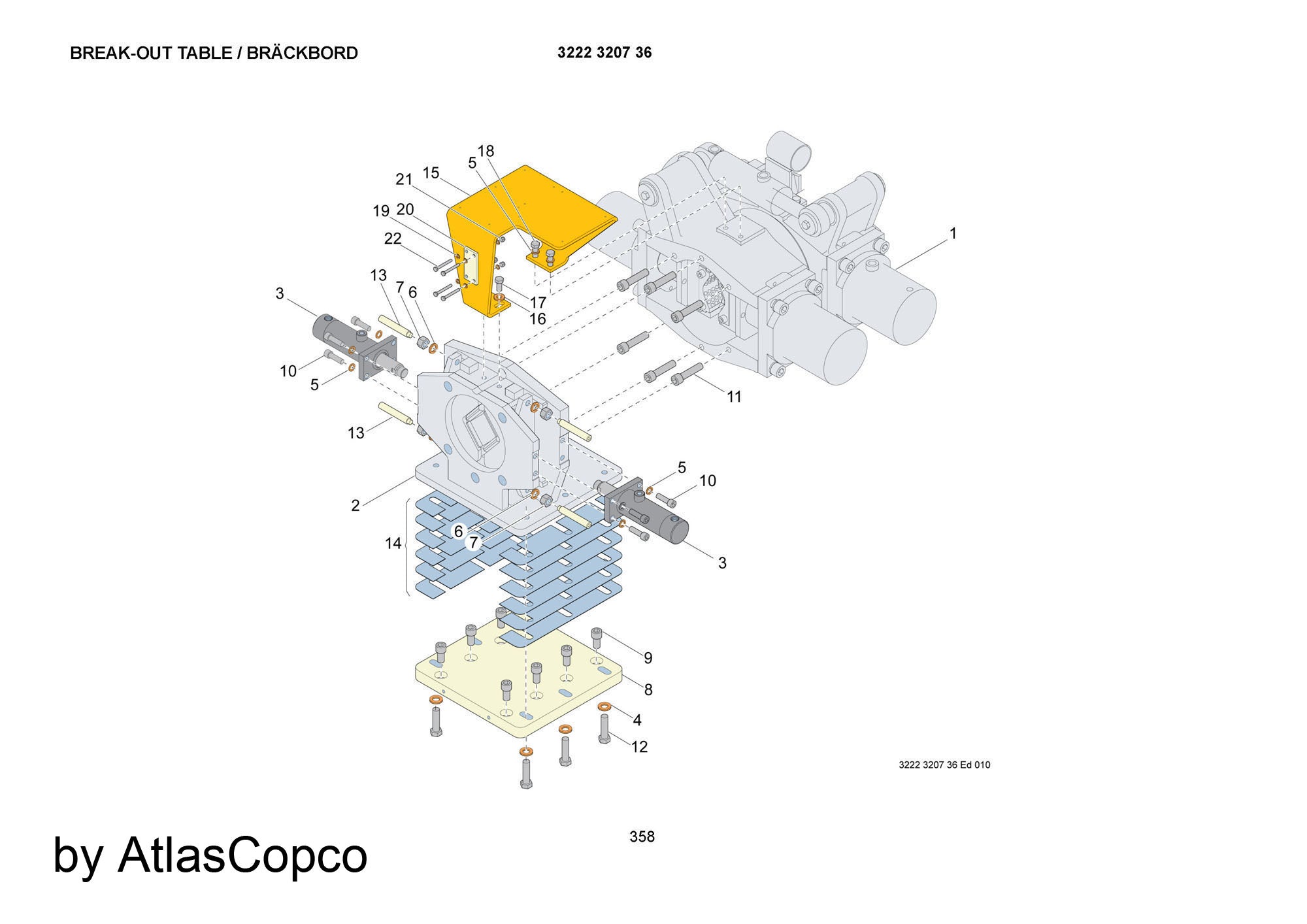 Atlas Copco Epiroc BREAK OUT TABLE 3222320189/3222 3201 89