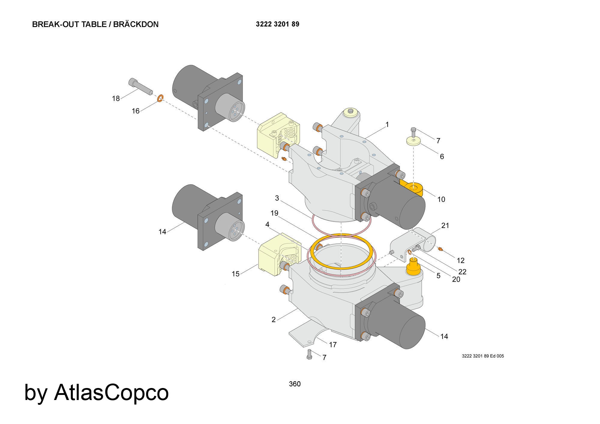 Atlas Copco Epiroc BREAK OUT TABLE 3222320189/3222 3201 89