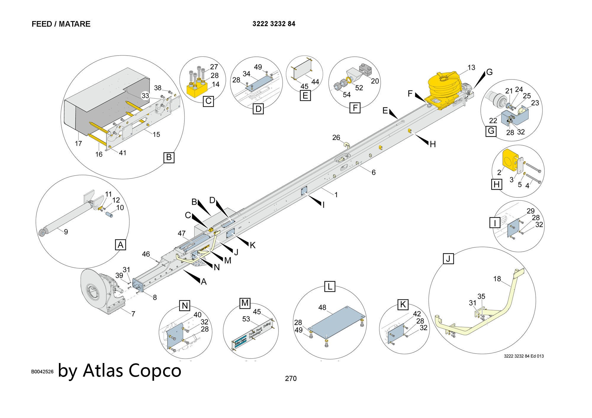 Atlas Copco Epiroc  HYDRAULIC CYLINDER 3222319922/3222 3199 22