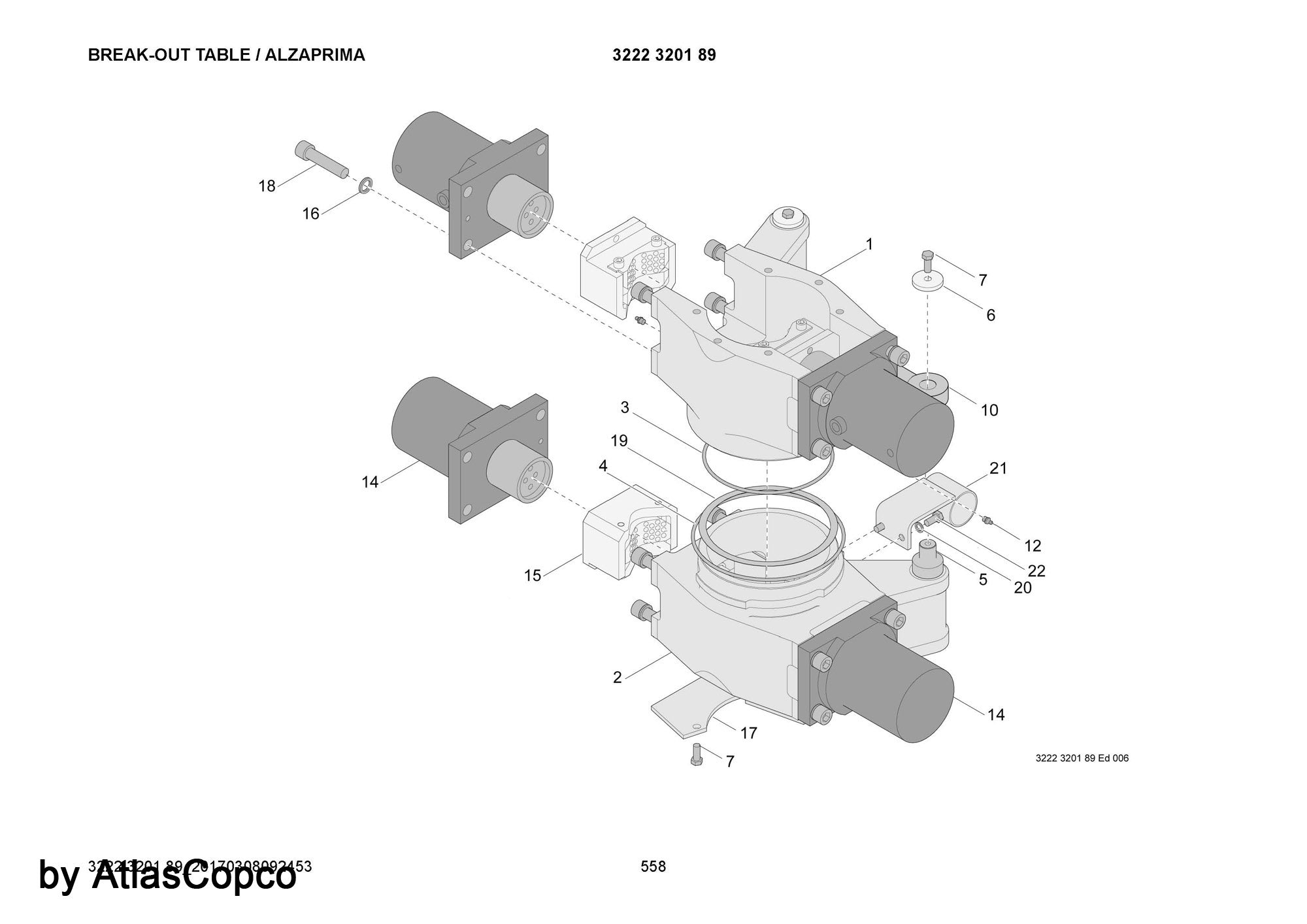 Atlas Copco Epiroc HYDRAULIC CYLINDER 3222338363/3222 3383 63