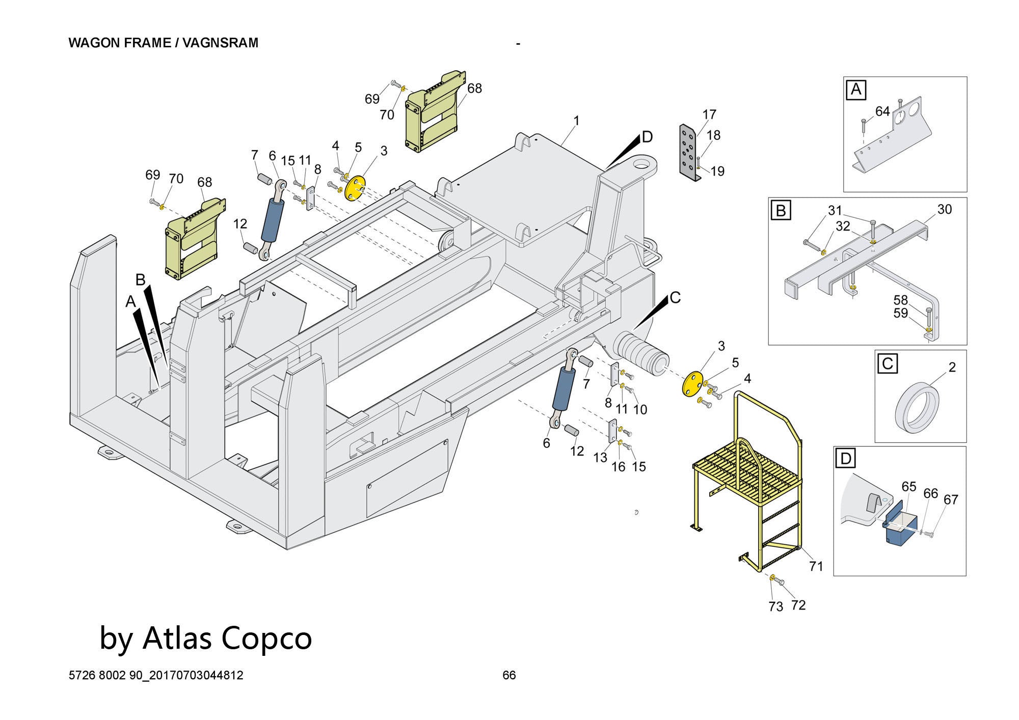 Atlas Copco Epiroc HYDRAULIC CYLINDER 8232300086/8232 3000 86