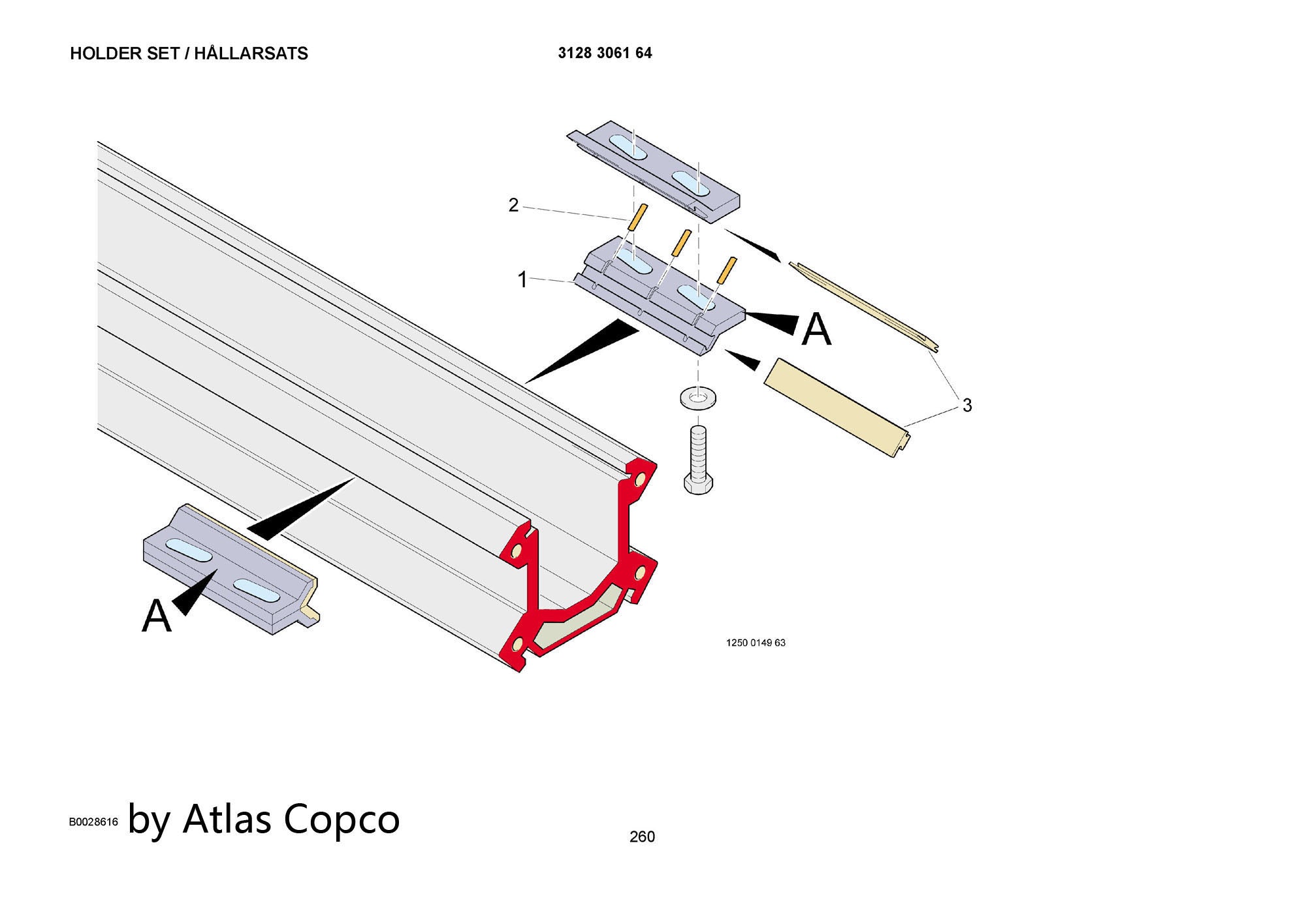 Atlas Copco Epiroc HOLDER SET 3128306164/3128 3061 64
