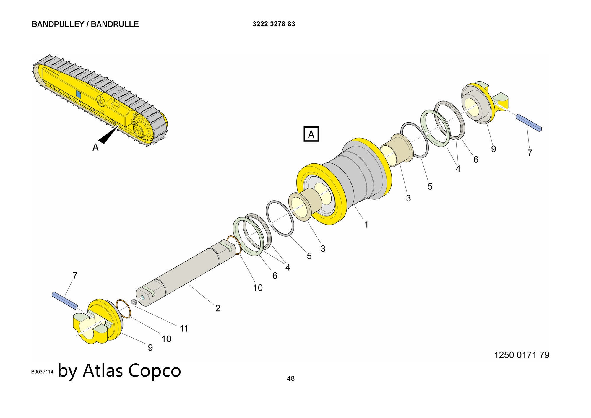 Atlas Copco Epiroc BANDPULLEY 3222327883 / 3222 3278 83