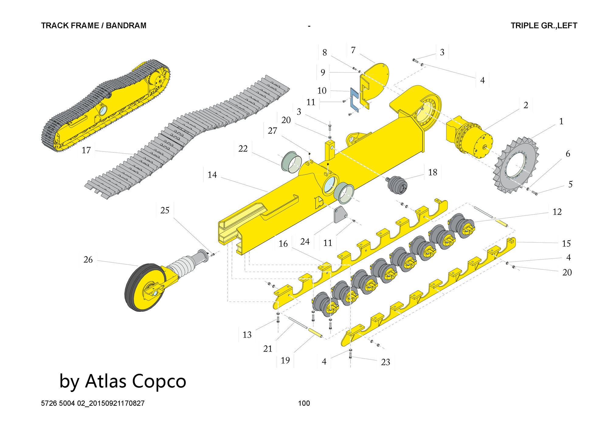 Atlas Copco Epiroc TRACK ROLLER 5726500810 / 5726 5008 10