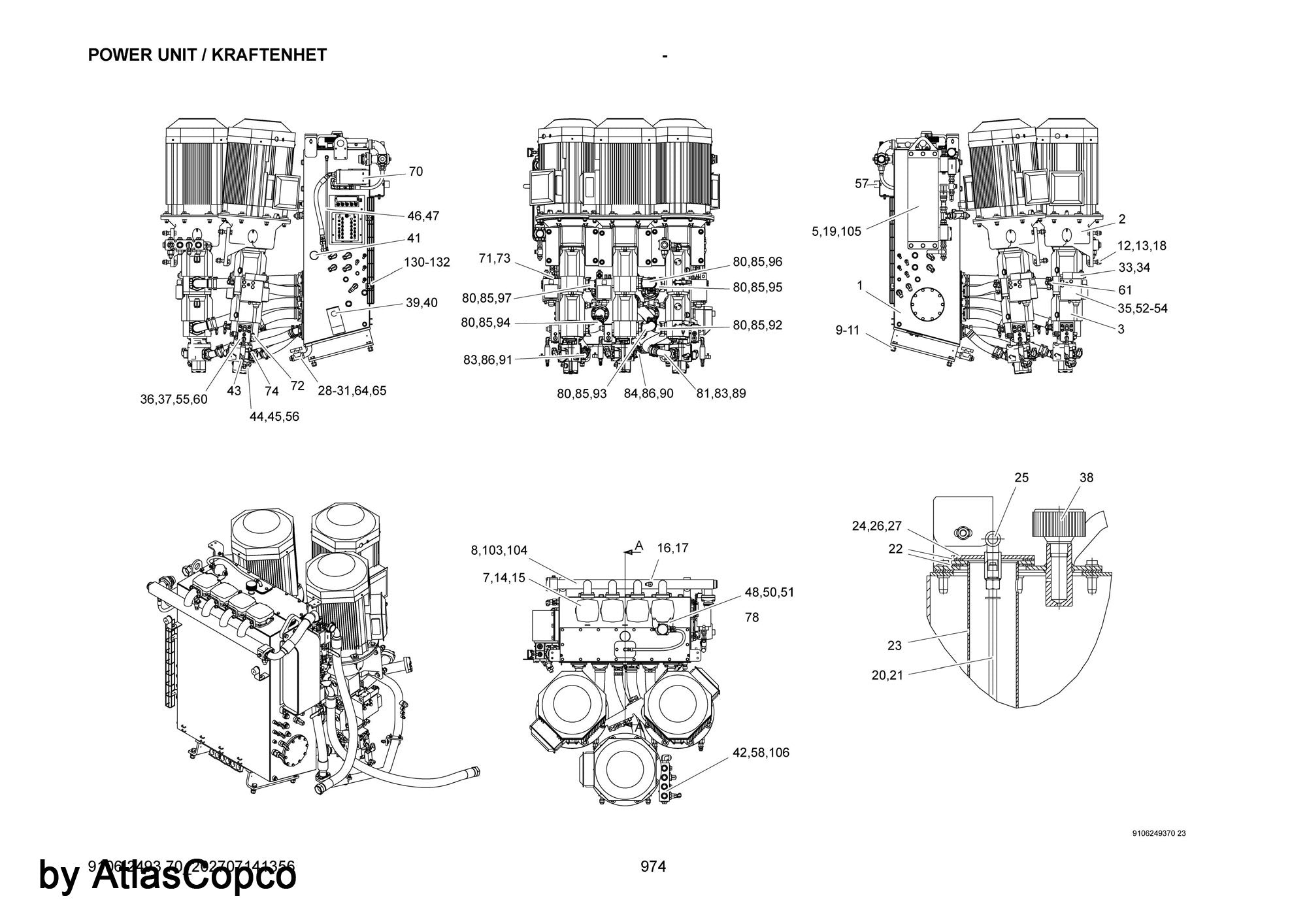 Atlas Copco Epiroc OIL COOLER 9106077491 / 9106 0774 91