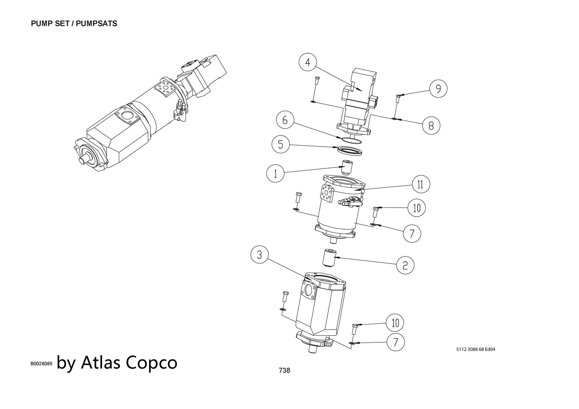 Atlas Copco Epiroc HYDRAULIC PUMP 3217852500 / 3217 8525 00