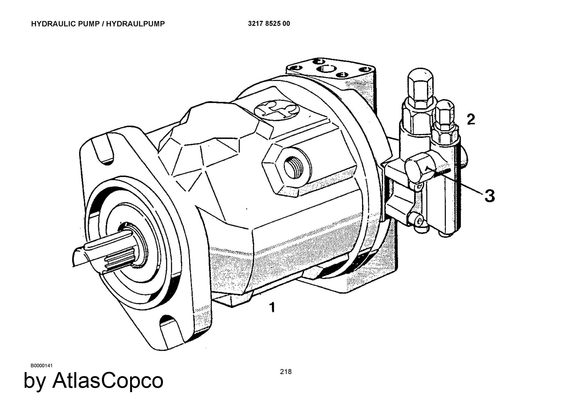 Atlas Copco Epiroc HYDRAULIC PUMP 3217852500 / 3217 8525 00