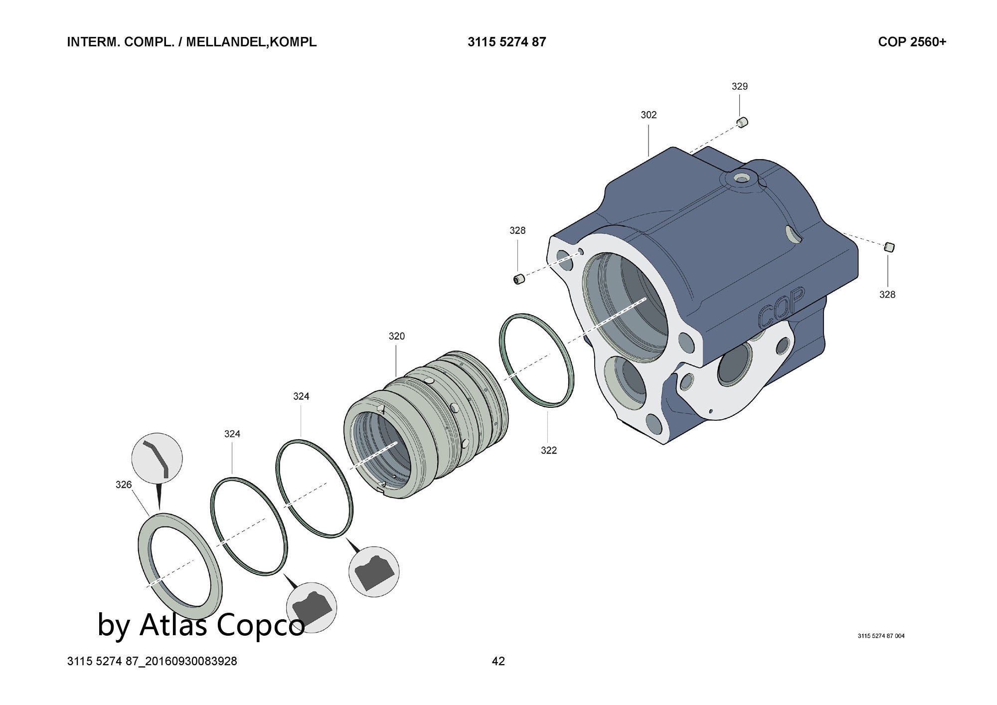 Atlas Copco Epiroc INTERMED. PART 3115527424 / 3115 5274 24