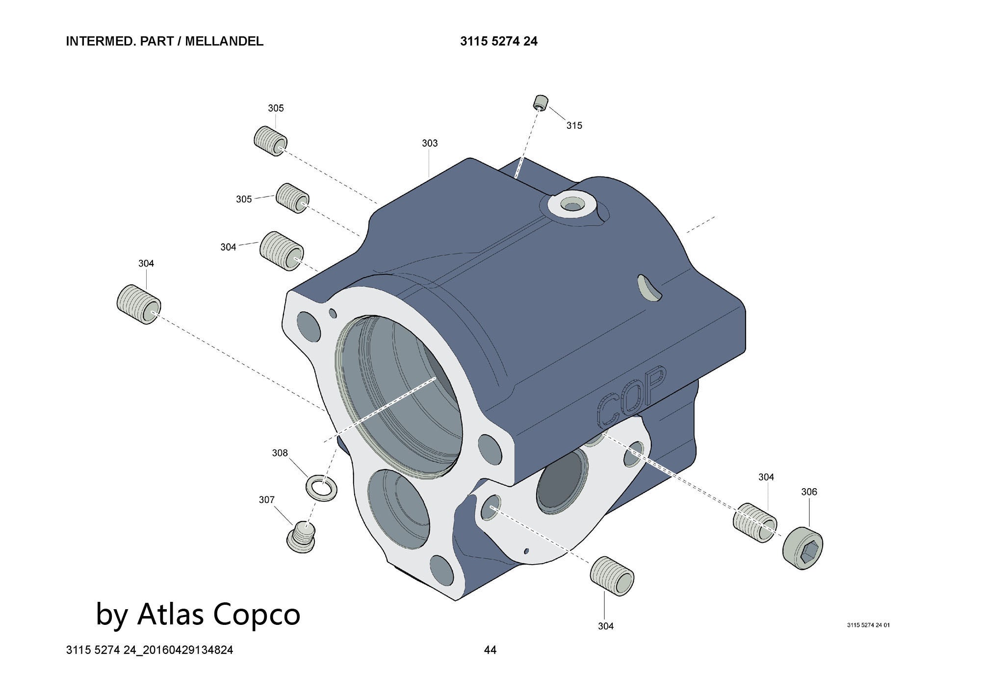 Atlas Copco Epiroc INTERMED. PART 3115527424 / 3115 5274 24
