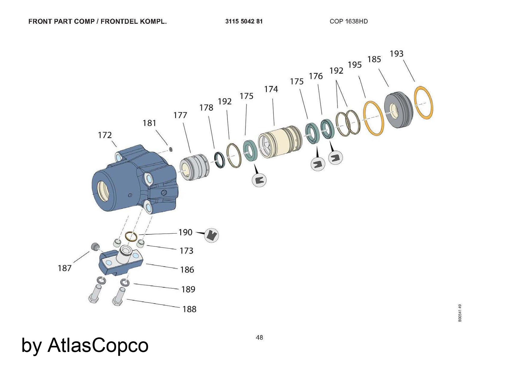 Atlas Copco Epiroc FRONT PART 3115504200 / 3115 5042 00