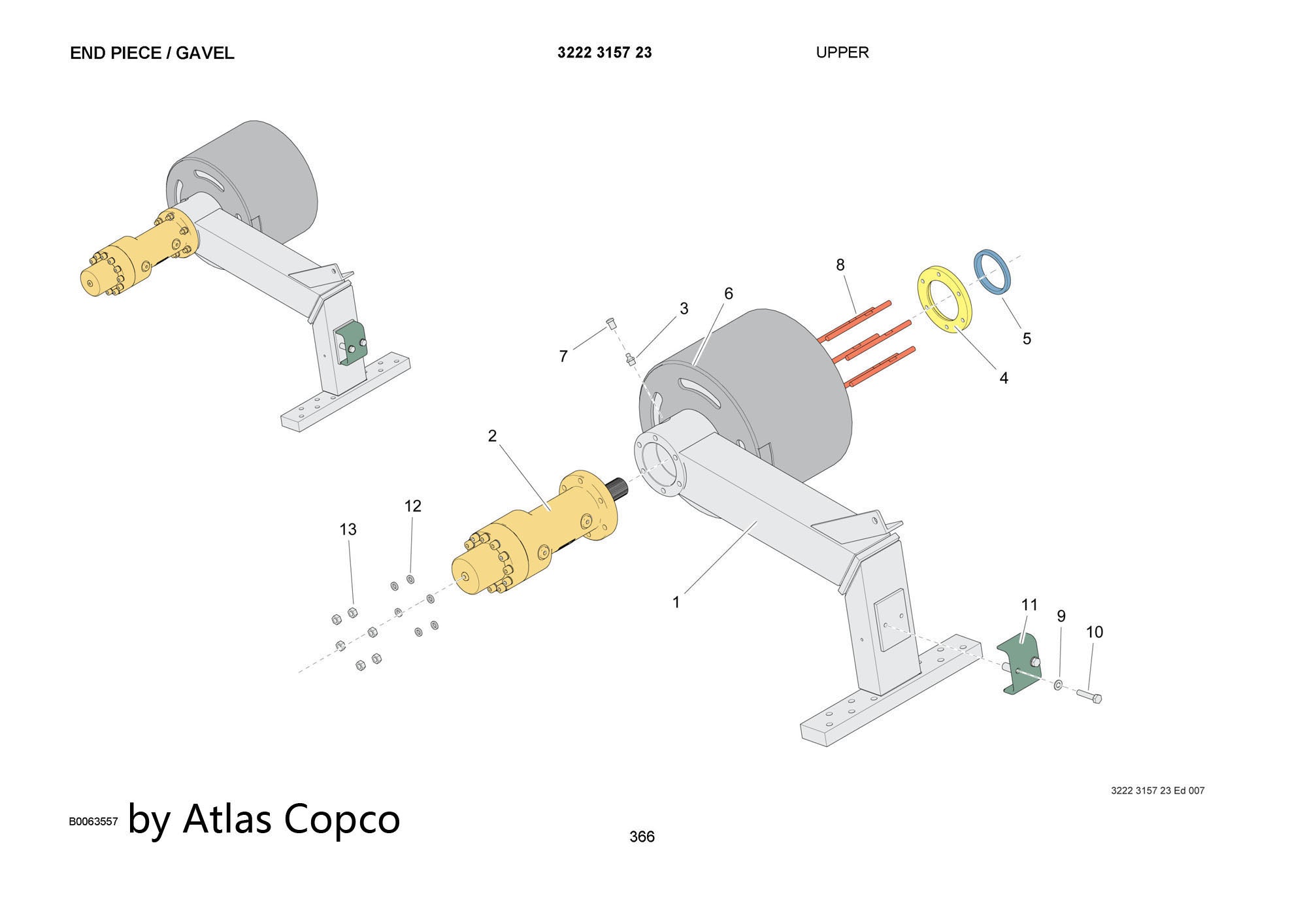 Atlas Copco Epiroc TURNING CYLIND 3222341662 / 3222 3416 62