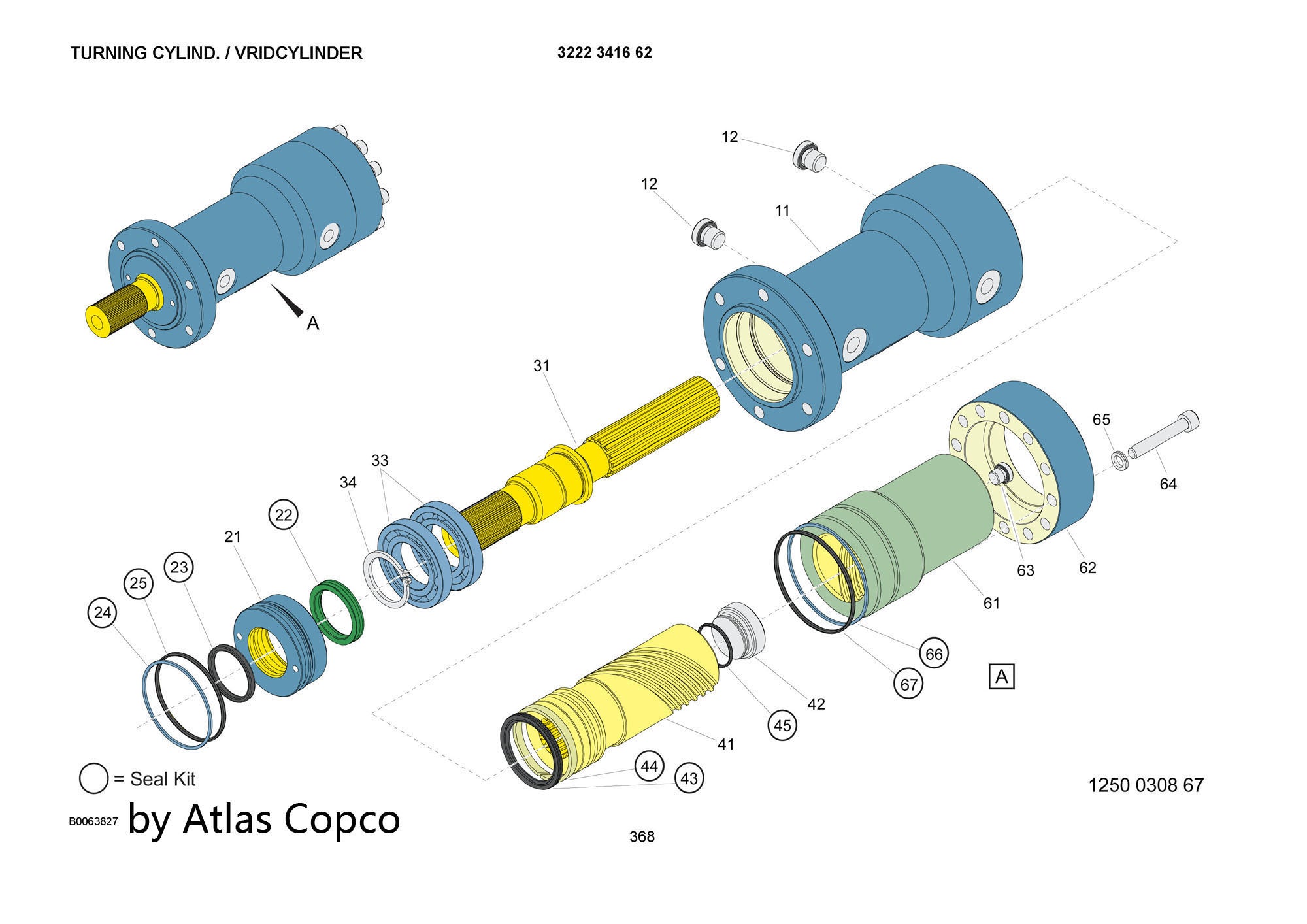 Atlas Copco Epiroc TURNING CYLIND 3222341662 / 3222 3416 62